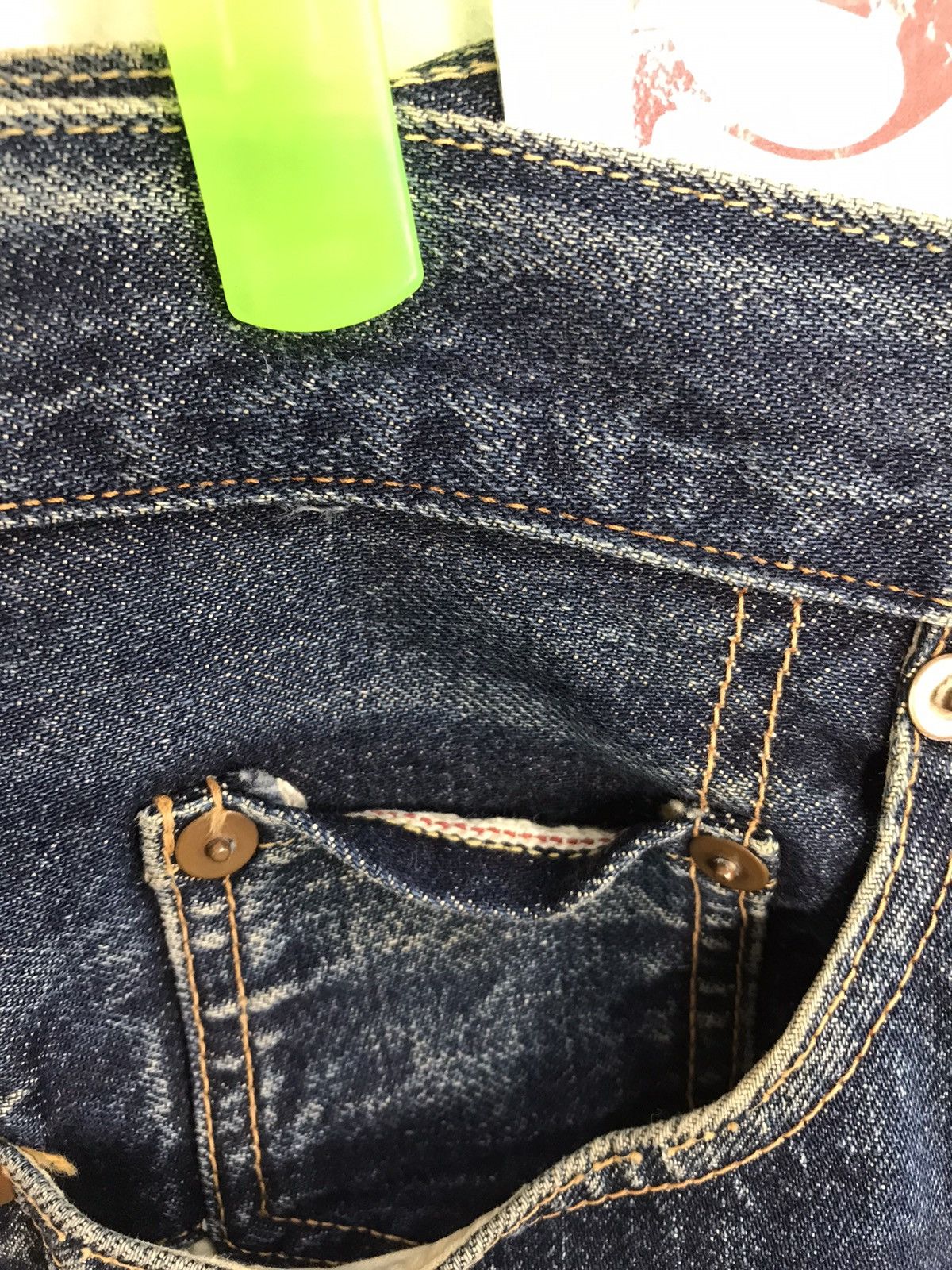 FOB Factory Vintage F.O.B Factory Selvedge Distressed Denim Jeans Size US 30 / EU 46 - 10 Thumbnail