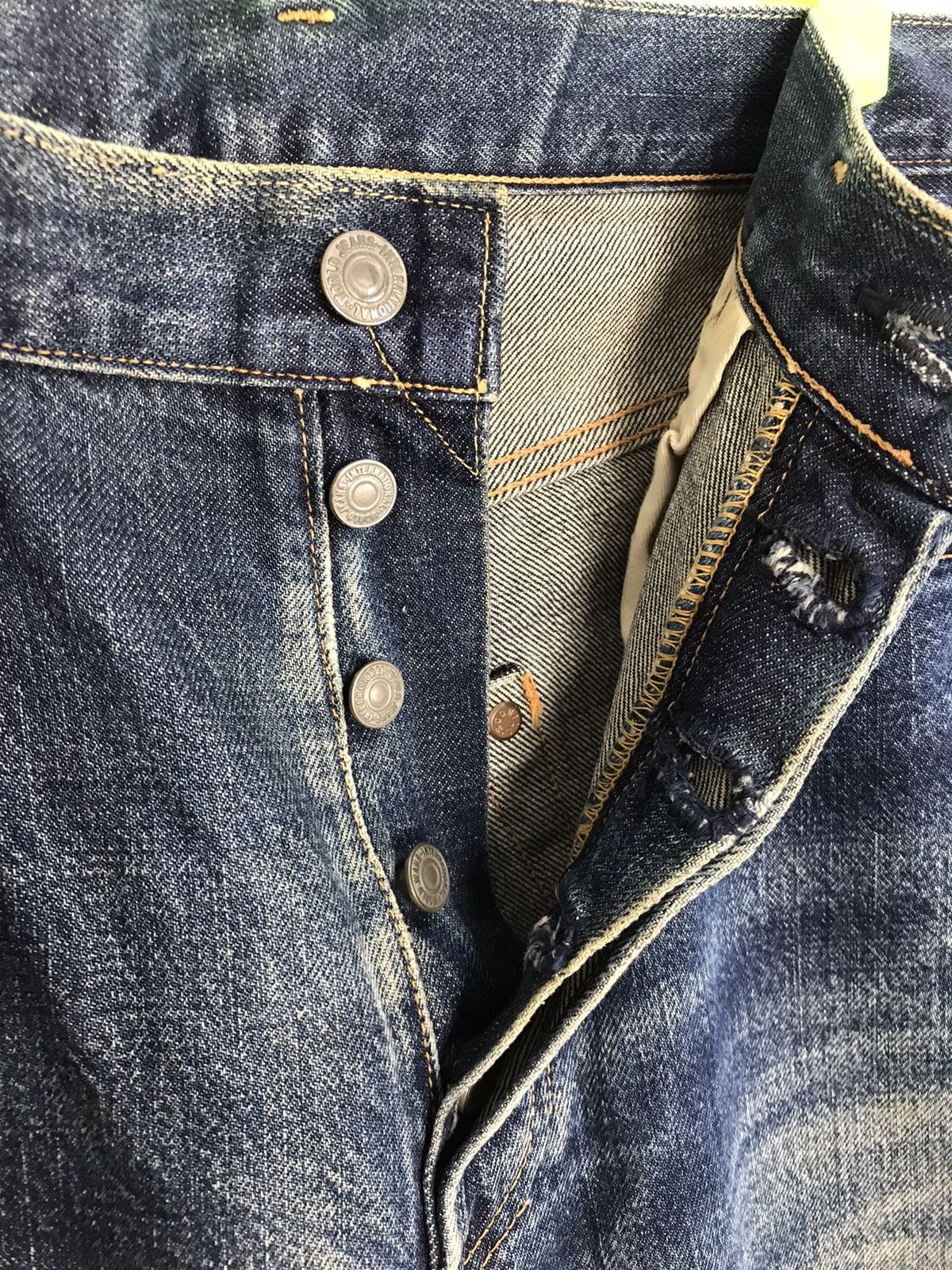 FOB Factory Vintage F.O.B Factory Selvedge Distressed Denim Jeans Size US 30 / EU 46 - 11 Thumbnail