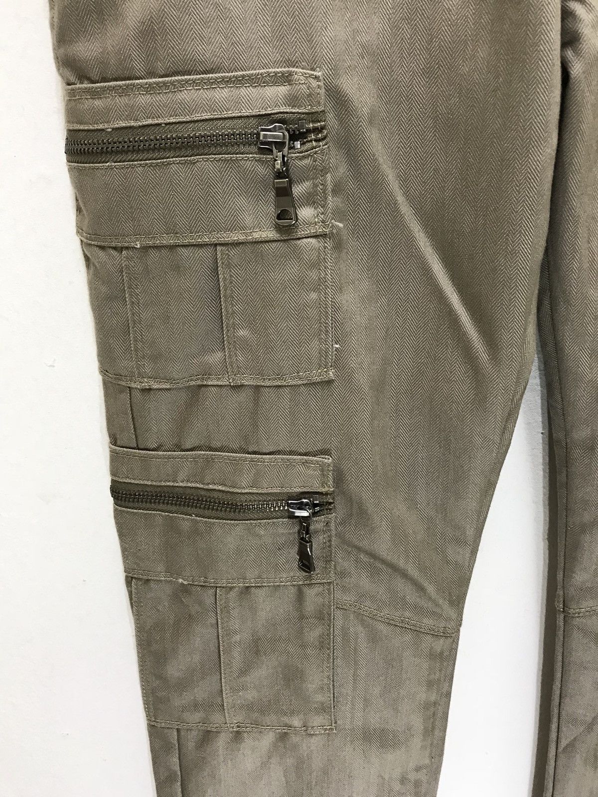 Japanese Brand Semantic Design Cargo Slim Bush Multi Pockets Herringbones Size US 29 - 4 Thumbnail