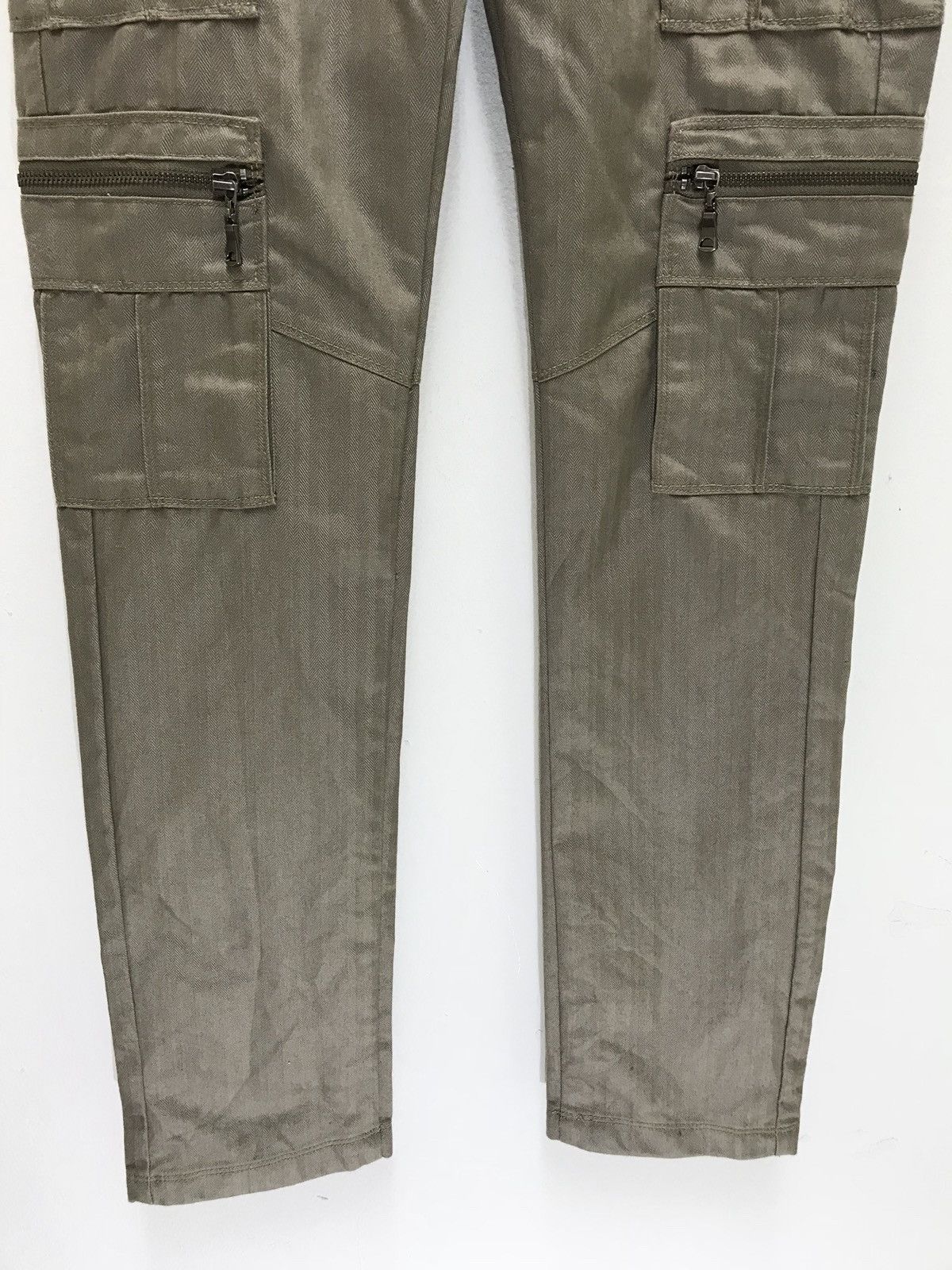 Japanese Brand Semantic Design Cargo Slim Bush Multi Pockets Herringbones Size US 29 - 3 Thumbnail