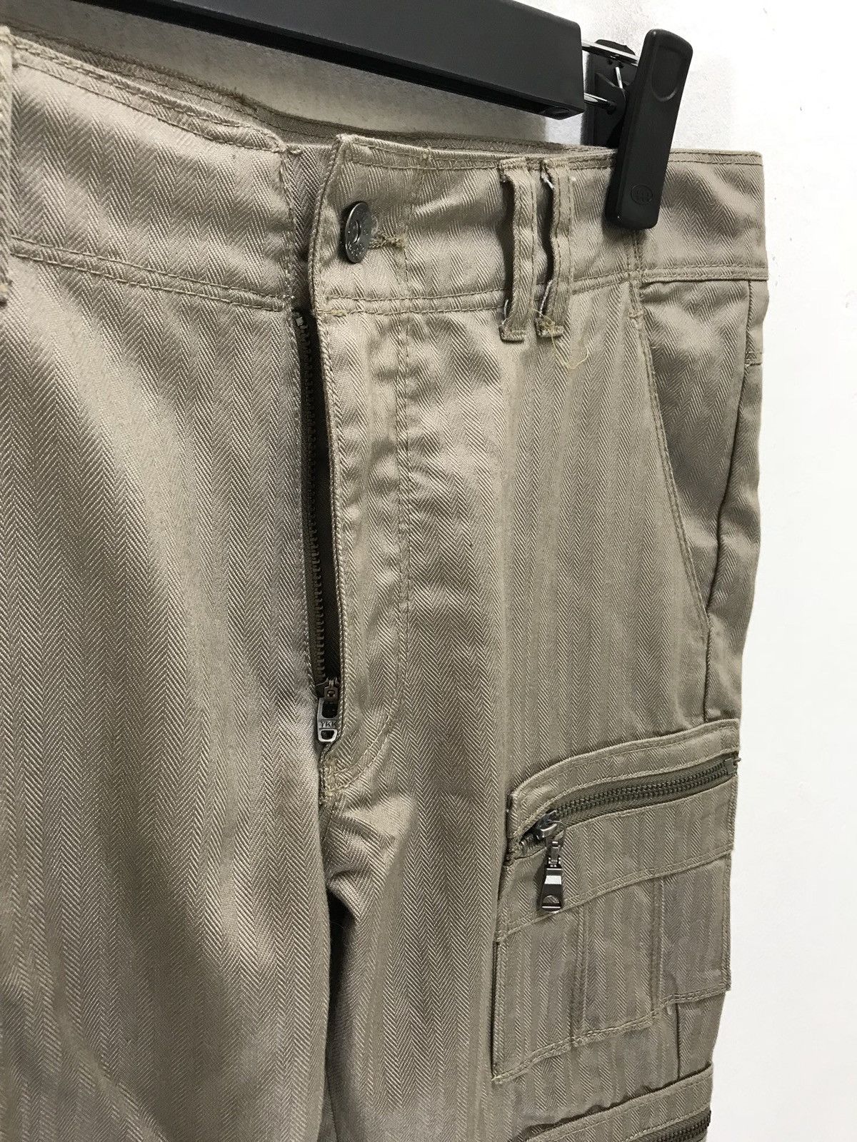 Japanese Brand Semantic Design Cargo Slim Bush Multi Pockets Herringbones Size US 29 - 6 Thumbnail