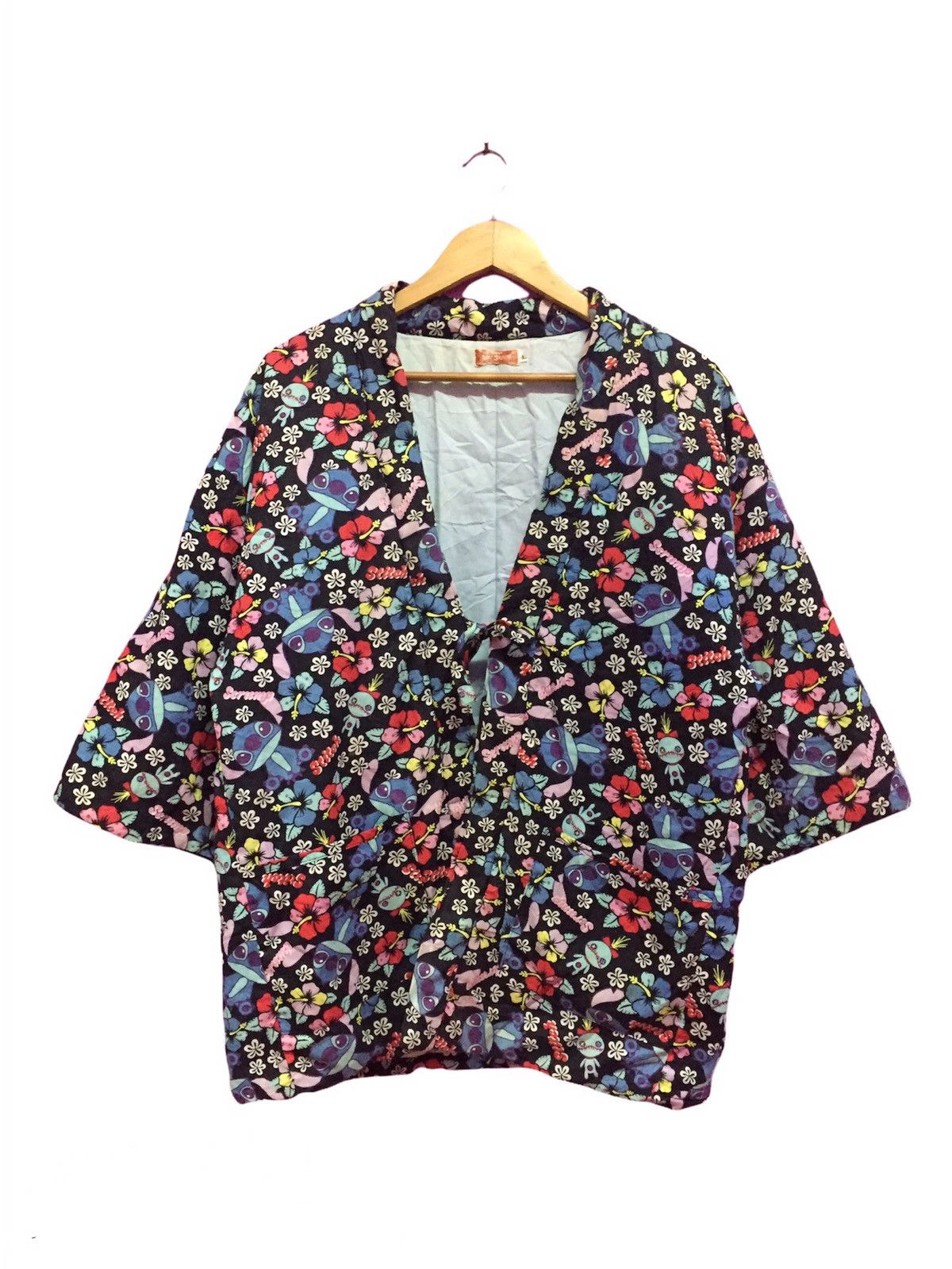 Disney Vintage 90s Lilo & Stitch Fullprints Kimono Size L Size 38L - 1 Thumbnail