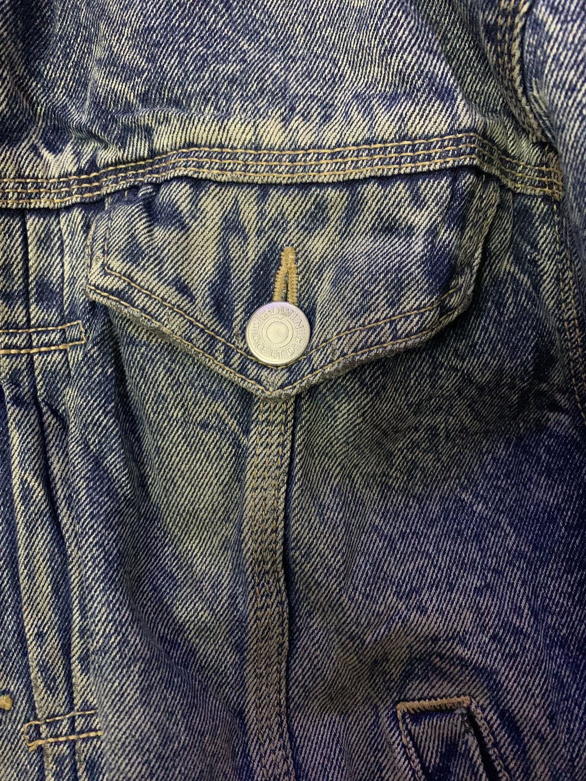 Edwin Edwin Acid Wash Flare Denim Jacket Size US L / EU 52-54 / 3 - 3 Thumbnail