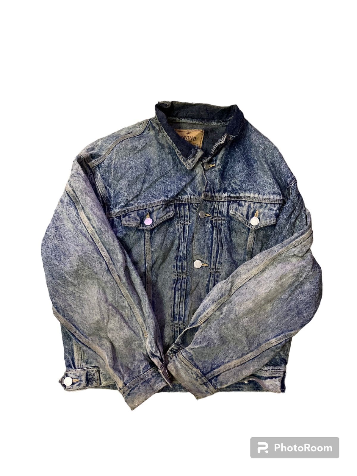 Edwin Edwin Acid Wash Flare Denim Jacket Size US L / EU 52-54 / 3 - 1 Thumbnail