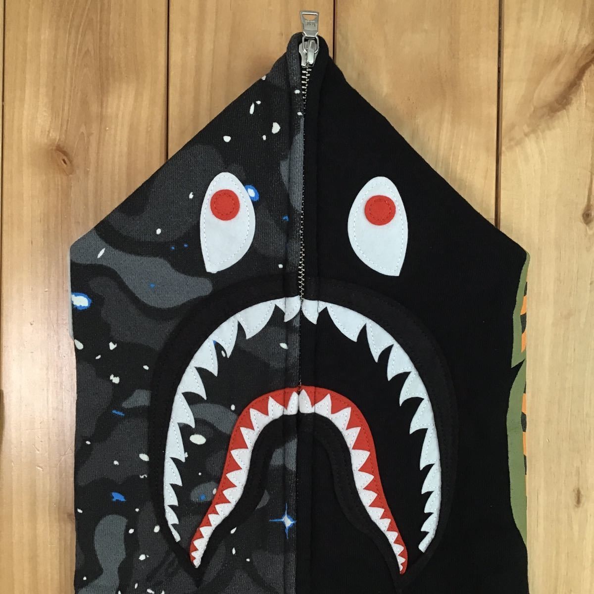 Bape 💫glow in the dark space camo shark full zip hoodie galaxy | Grailed