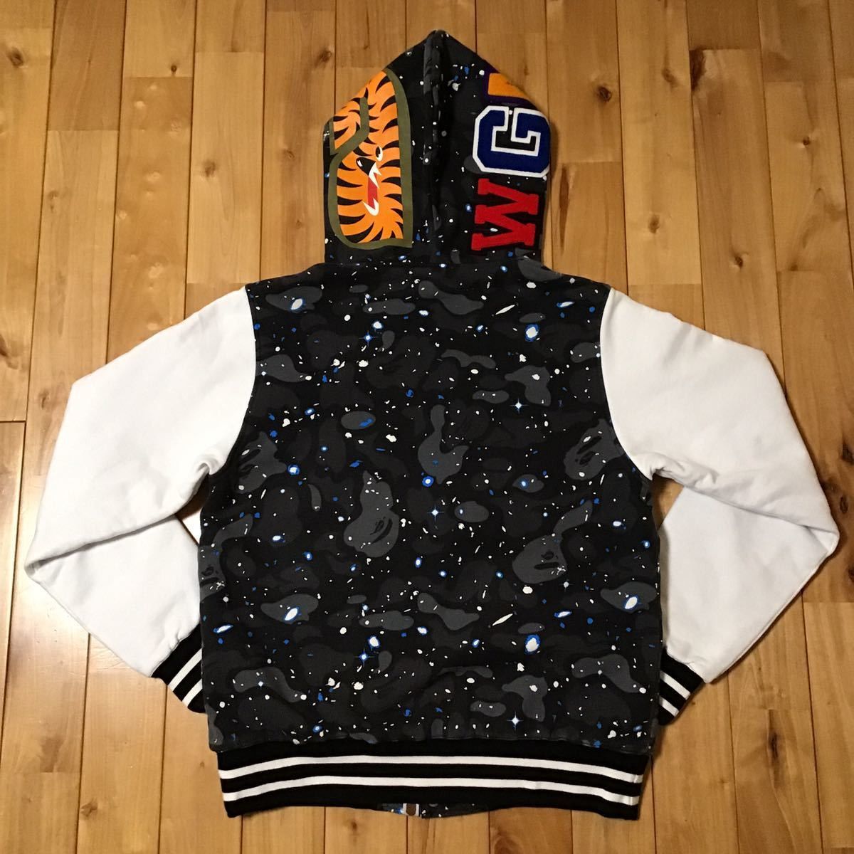 Bape 💫Glow in the dark💫 space camo Shark hoodie varsity jacket Size US M / EU 48-50 / 2 - 6 Thumbnail