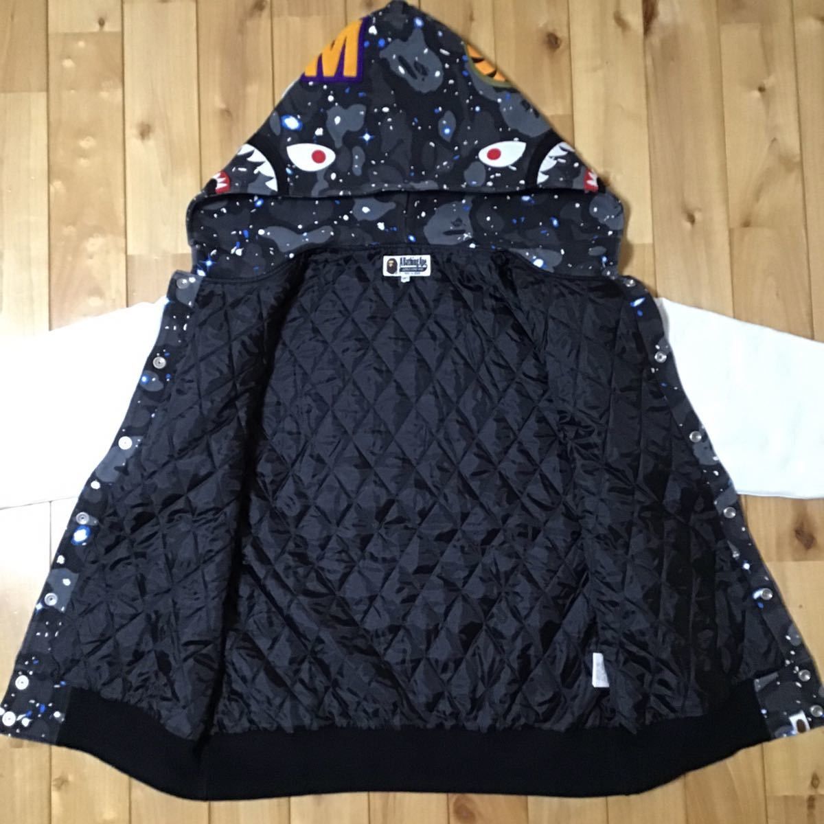 Bape 💫Glow in the dark💫 space camo Shark hoodie varsity jacket Size US M / EU 48-50 / 2 - 2 Thumbnail