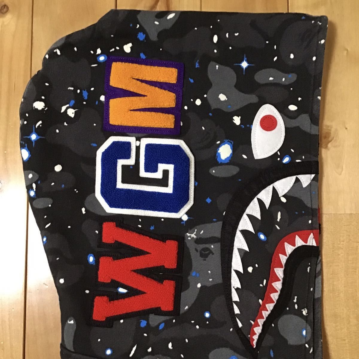 Bape 💫Glow in the dark💫 space camo Shark hoodie varsity jacket Size US M / EU 48-50 / 2 - 4 Thumbnail