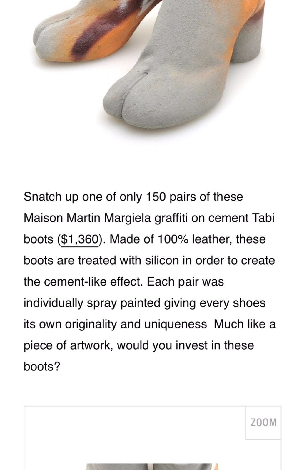 Maison Margiela Margiela 1/150 Limited edition artisanal cement tabis Size US 9 / IT 39 - 6 Thumbnail