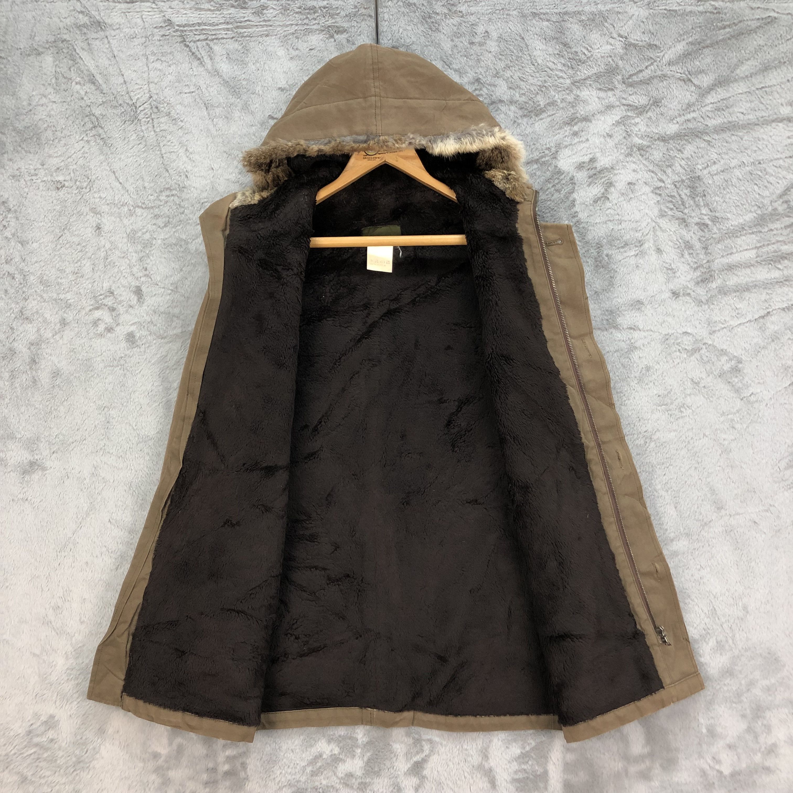 Vintage Green Riri Zip Faux Fur Hoodie Parka #5025-34 Size US XS / EU 42 / 0 - 7 Thumbnail