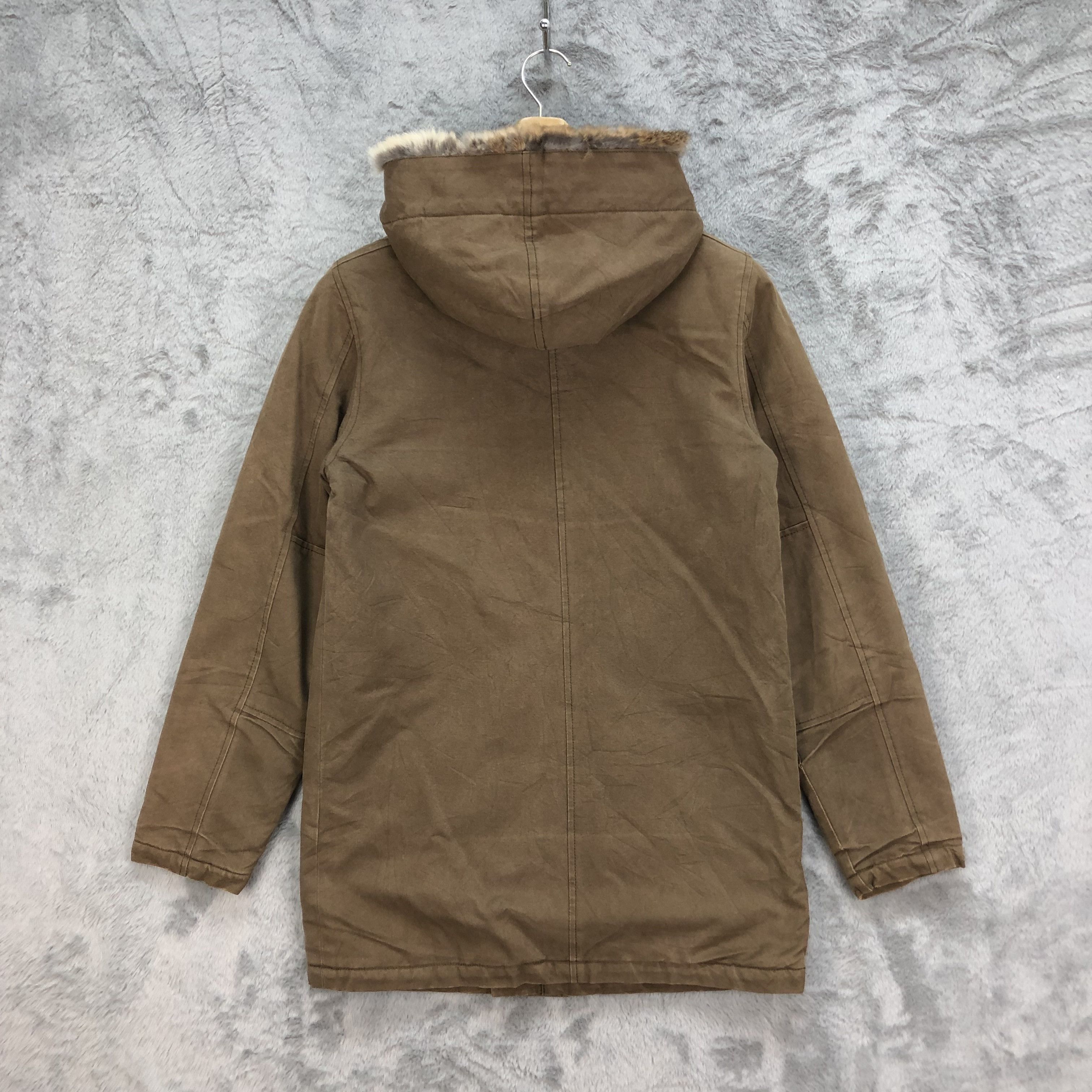 Vintage Green Riri Zip Faux Fur Hoodie Parka #5025-34 Size US XS / EU 42 / 0 - 10 Thumbnail