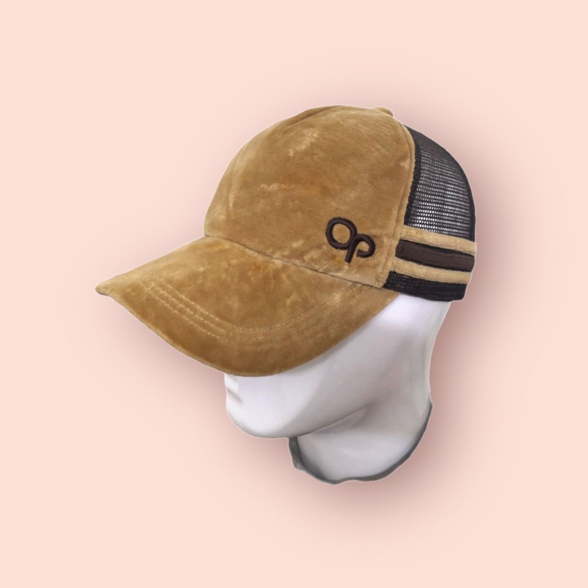 image of Ocean Pacific 3 Stripes Corduroy Trucker Snapback in Browns, Men's
