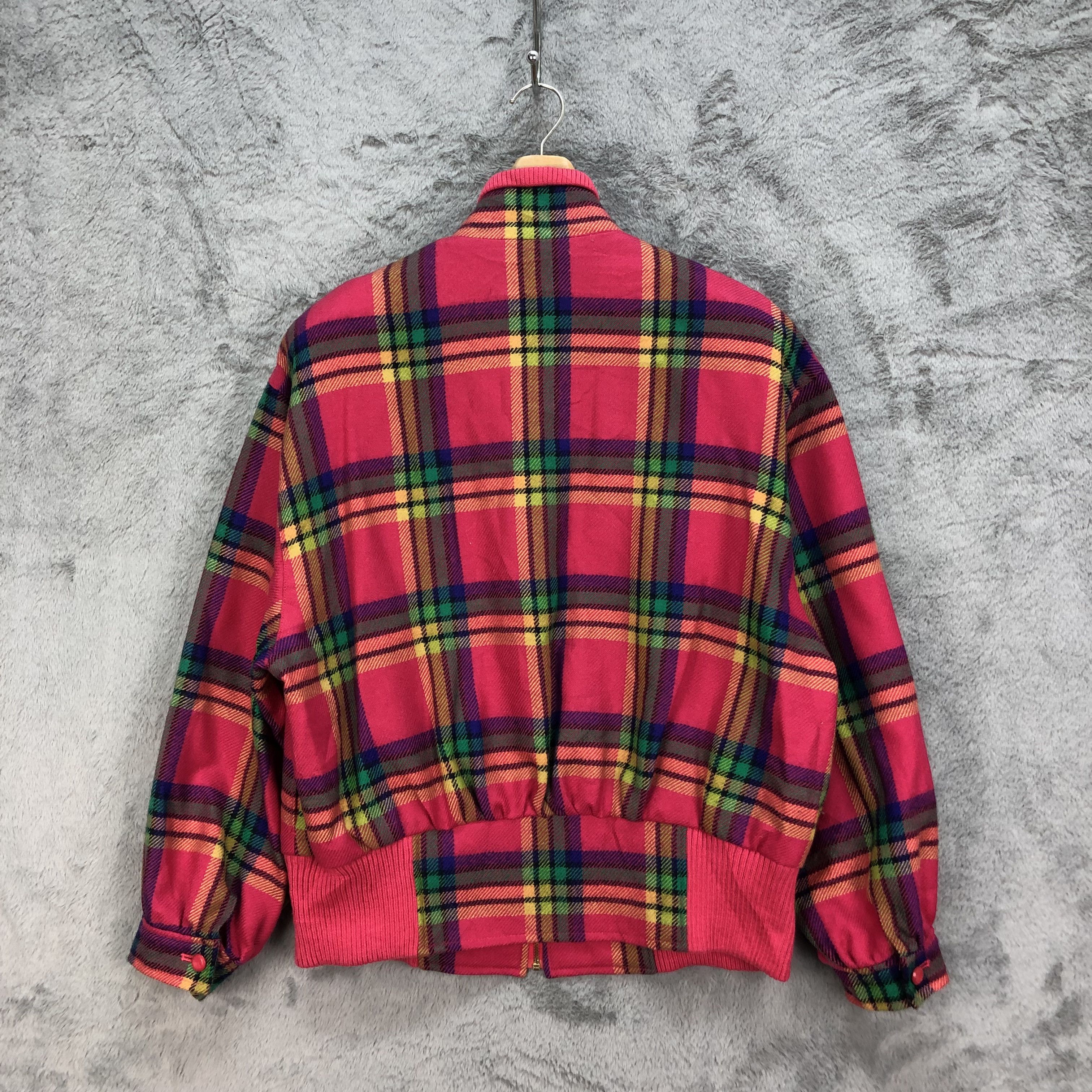 Japanese Brand BARMARNE FEMME COLORFUL TARTAN WOOLJACKET #5097-33 Size L / US 10 / IT 46 - 11 Thumbnail