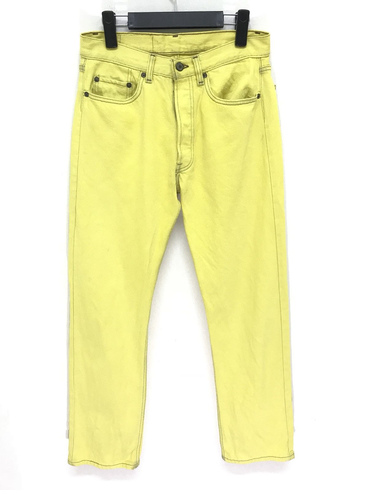 Levi's Vintage Clothing Made in USA Vintage 90s Levi’s 501 Yellow Regular Size US 29 - 3 Thumbnail