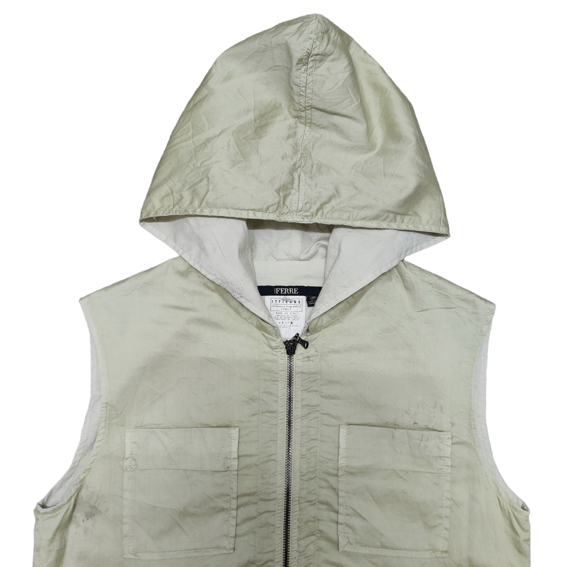 Ferre Vintage Ferre Vest with Hood Lampo Zipper Brand Size US S / EU 44-46 / 1 - 2 Thumbnail
