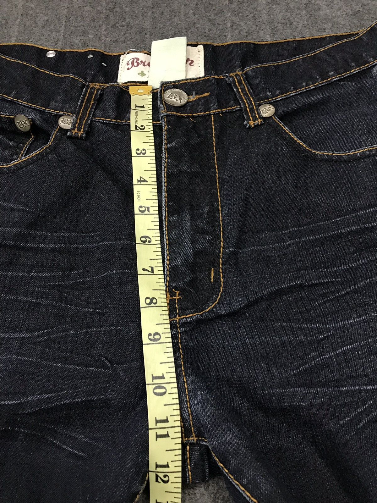 Japanese Brand Brooklyn Express Dark Blue Denim Jeans Closed Back Pockets Size US 34 / EU 50 - 12 Thumbnail