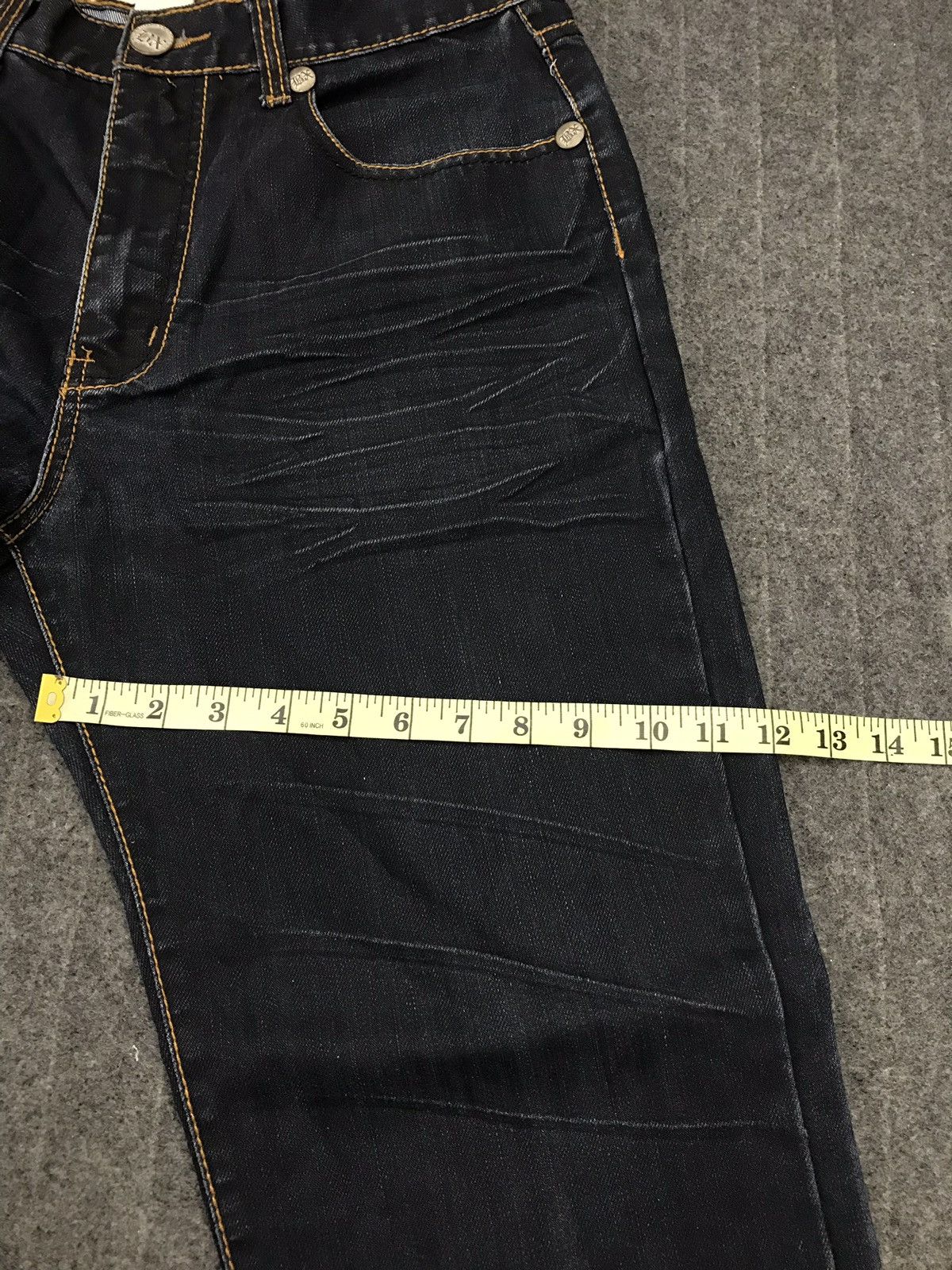 Japanese Brand Brooklyn Express Dark Blue Denim Jeans Closed Back Pockets Size US 34 / EU 50 - 13 Thumbnail