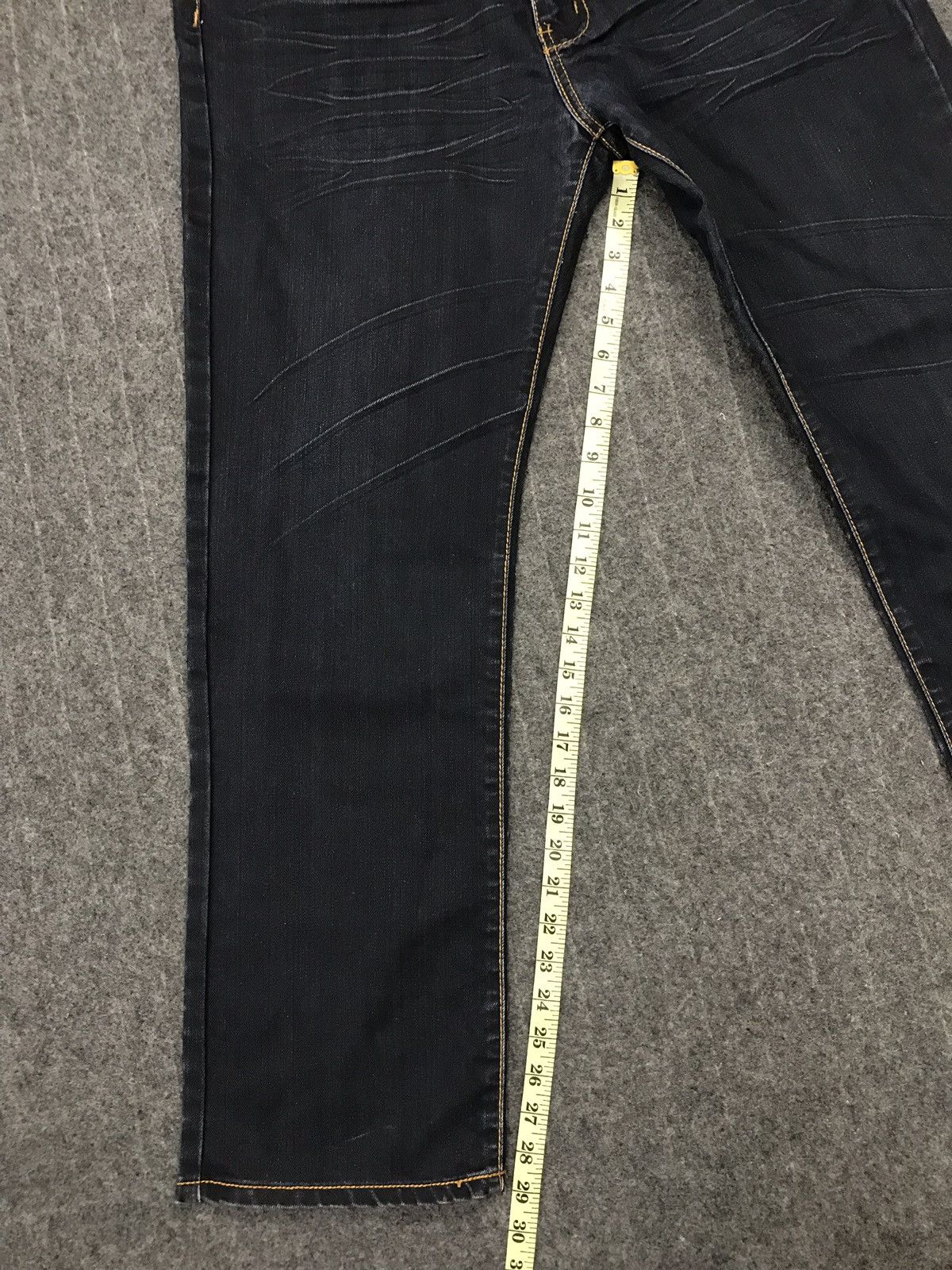 Japanese Brand Brooklyn Express Dark Blue Denim Jeans Closed Back Pockets Size US 34 / EU 50 - 15 Thumbnail