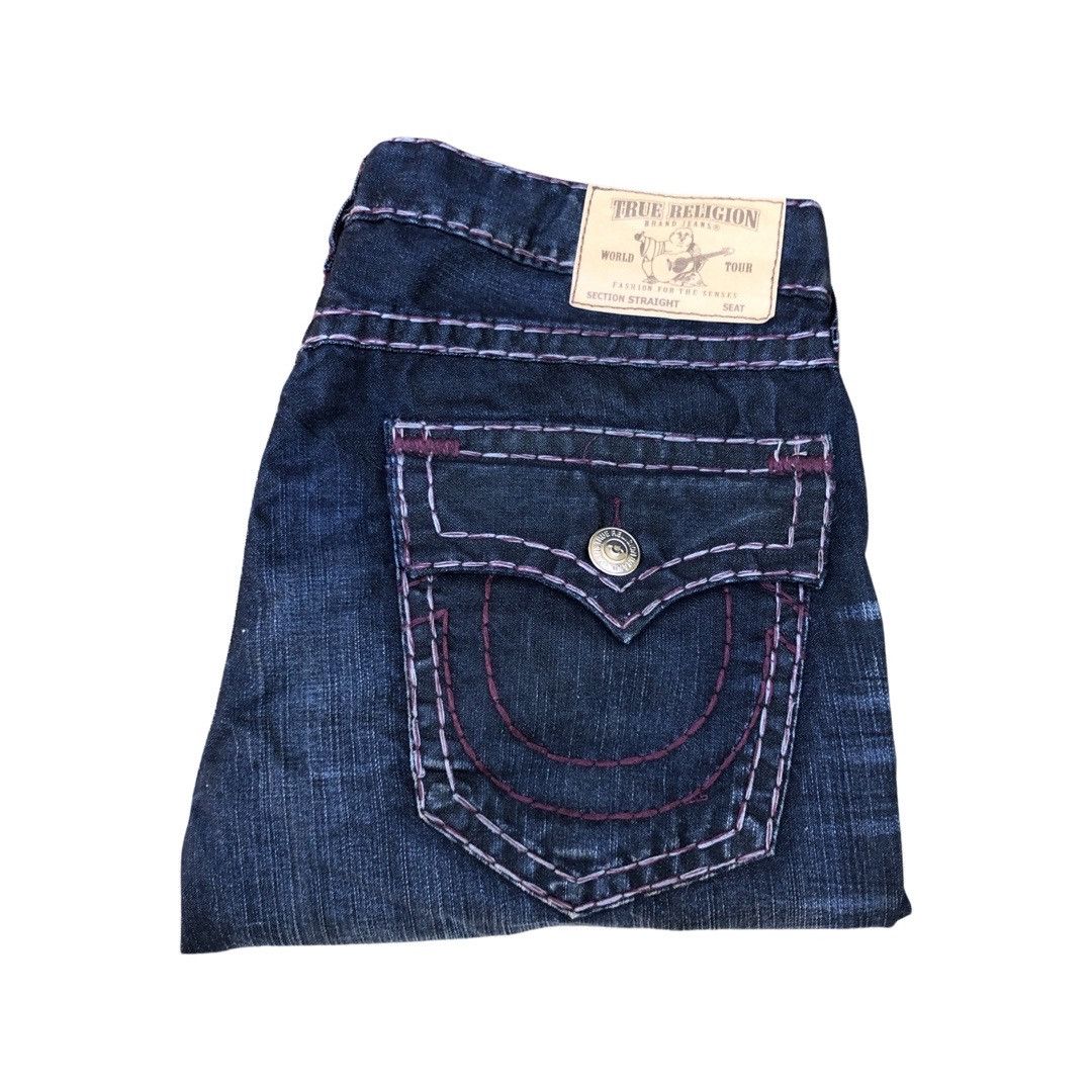 True Religion × Vintage RARE True Religion Jeans Size 38 STRAIGHT Blue/Purple Size US 38 / EU 54 - 7 Thumbnail