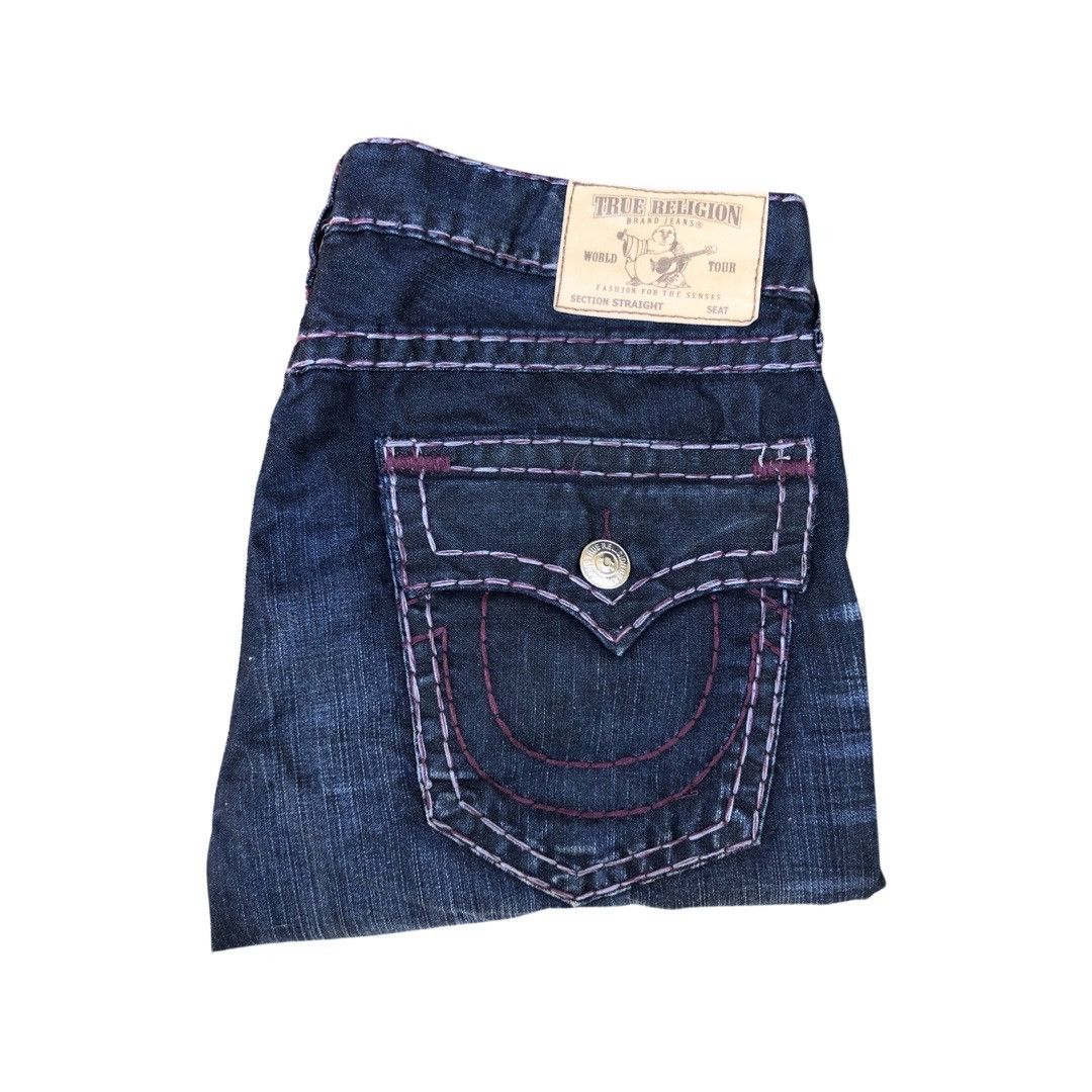 True Religion × Vintage RARE True Religion Jeans Size 38 STRAIGHT Blue/Purple Size US 38 / EU 54 - 1 Thumbnail
