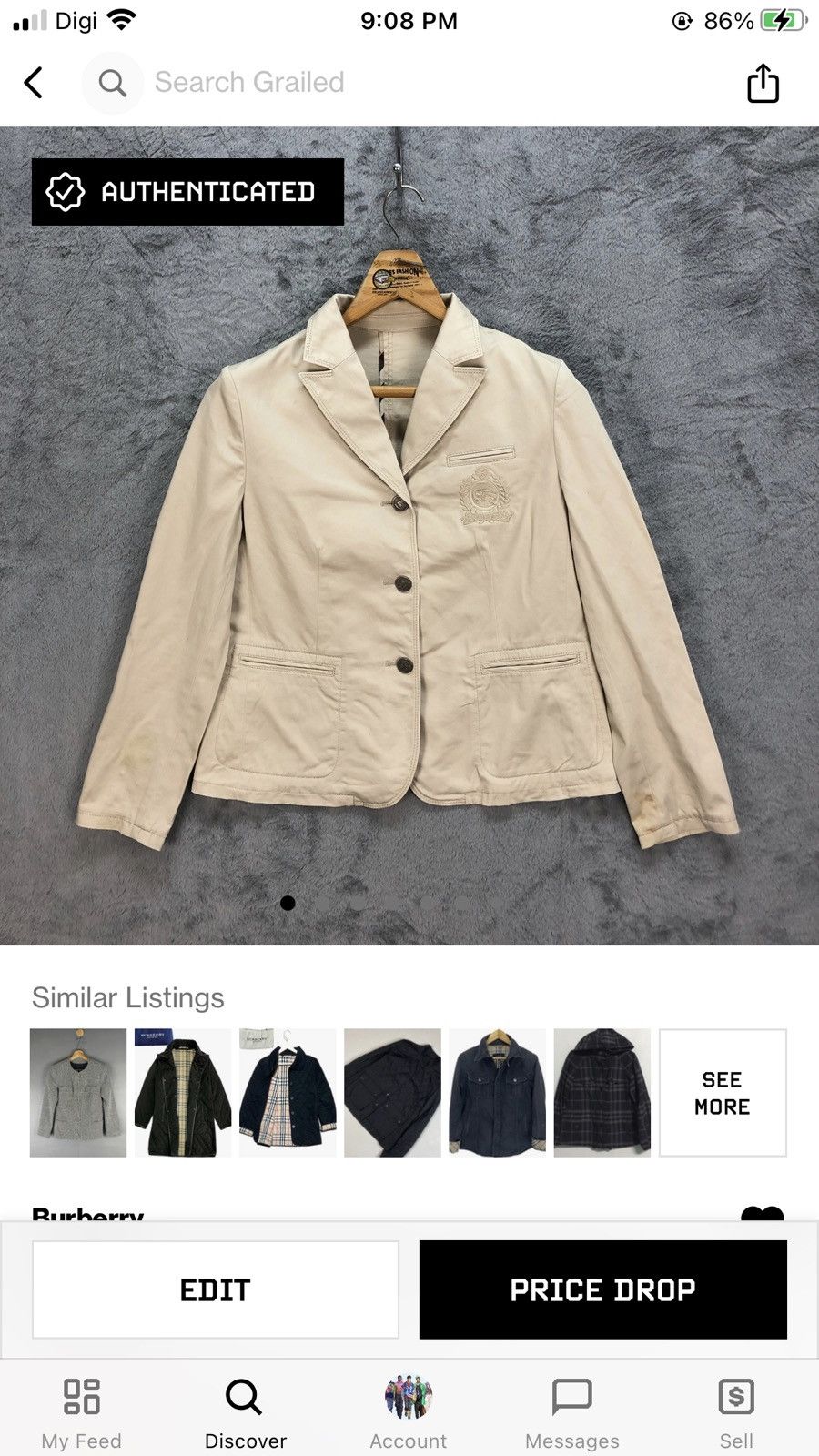 Burberry BURBERRY LONDON MADE IN JAPAN CASUAL JACKET #5242-181 Size S / US 4 / IT 40 - 22 Thumbnail