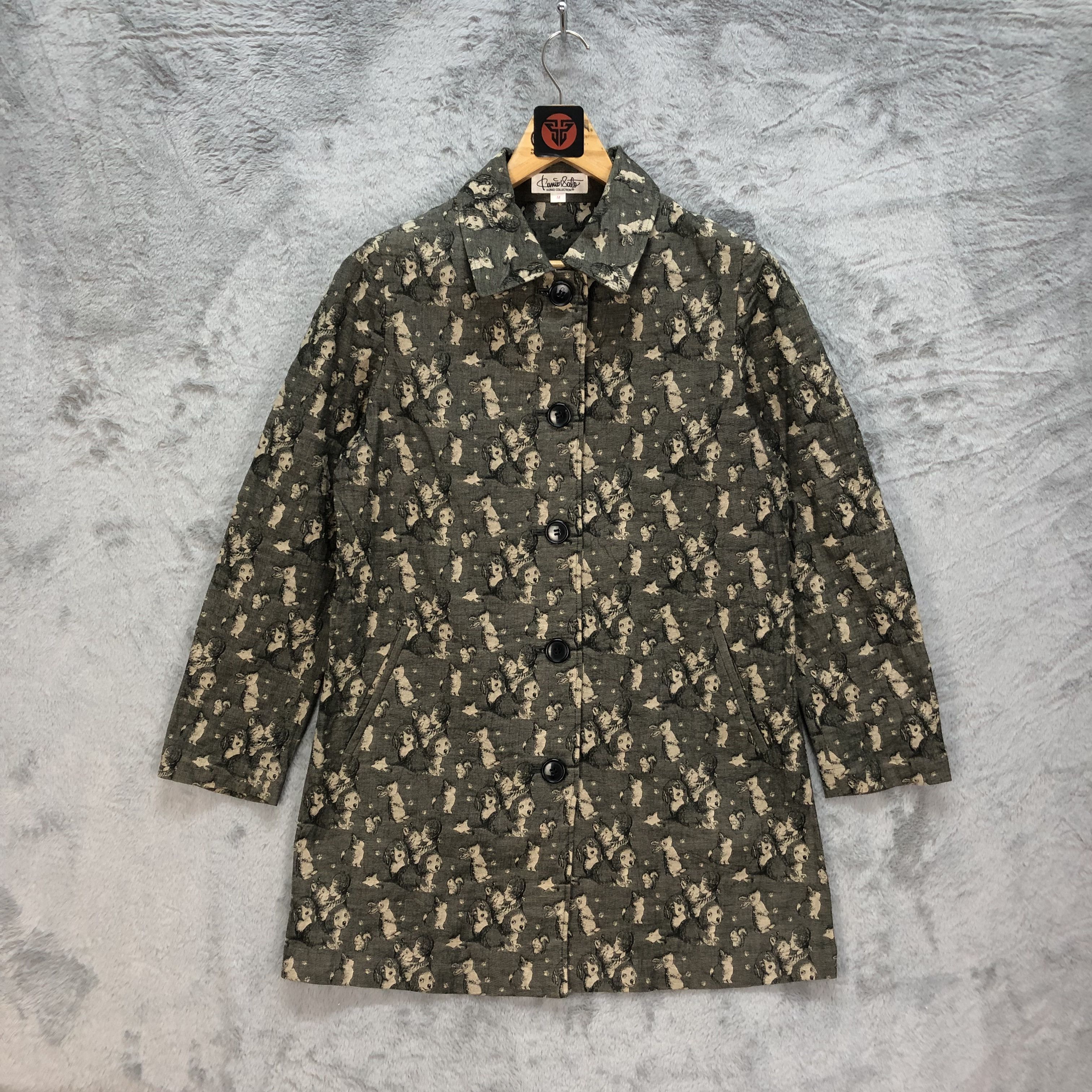 Japanese Brand KUNIO SATO COLLECTION FULLPRINT COAT #6173-51 Size M / US 6-8 / IT 42-44 - 1 Thumbnail