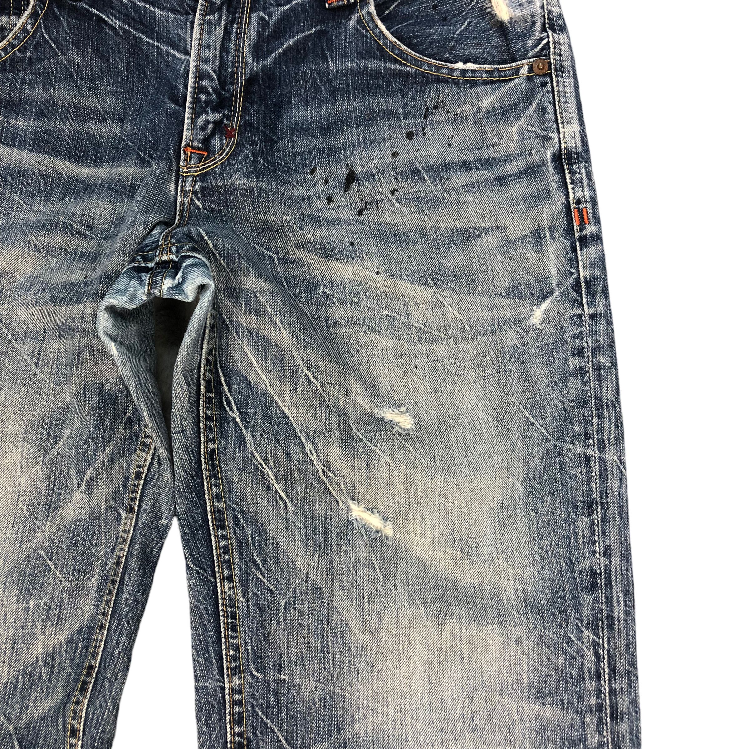 Japanese Brand BRAPPERS LADY VINTAGE 1987 TRASHED DISTRESS JEANS #6127-220 Size 34" / US 12 / IT 48 - 5 Thumbnail