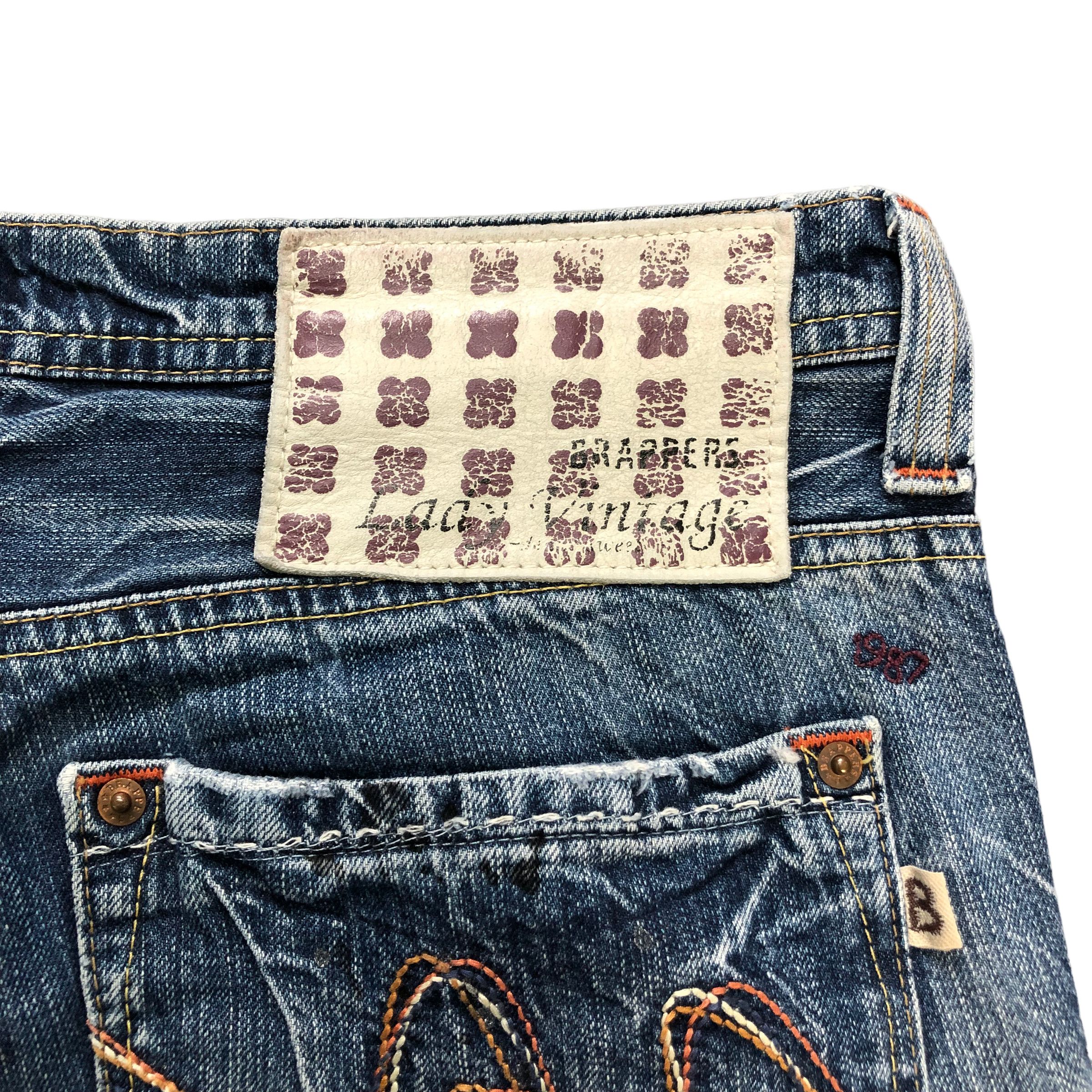 Japanese Brand BRAPPERS LADY VINTAGE 1987 TRASHED DISTRESS JEANS #6127-220 Size 34" / US 12 / IT 48 - 16 Thumbnail