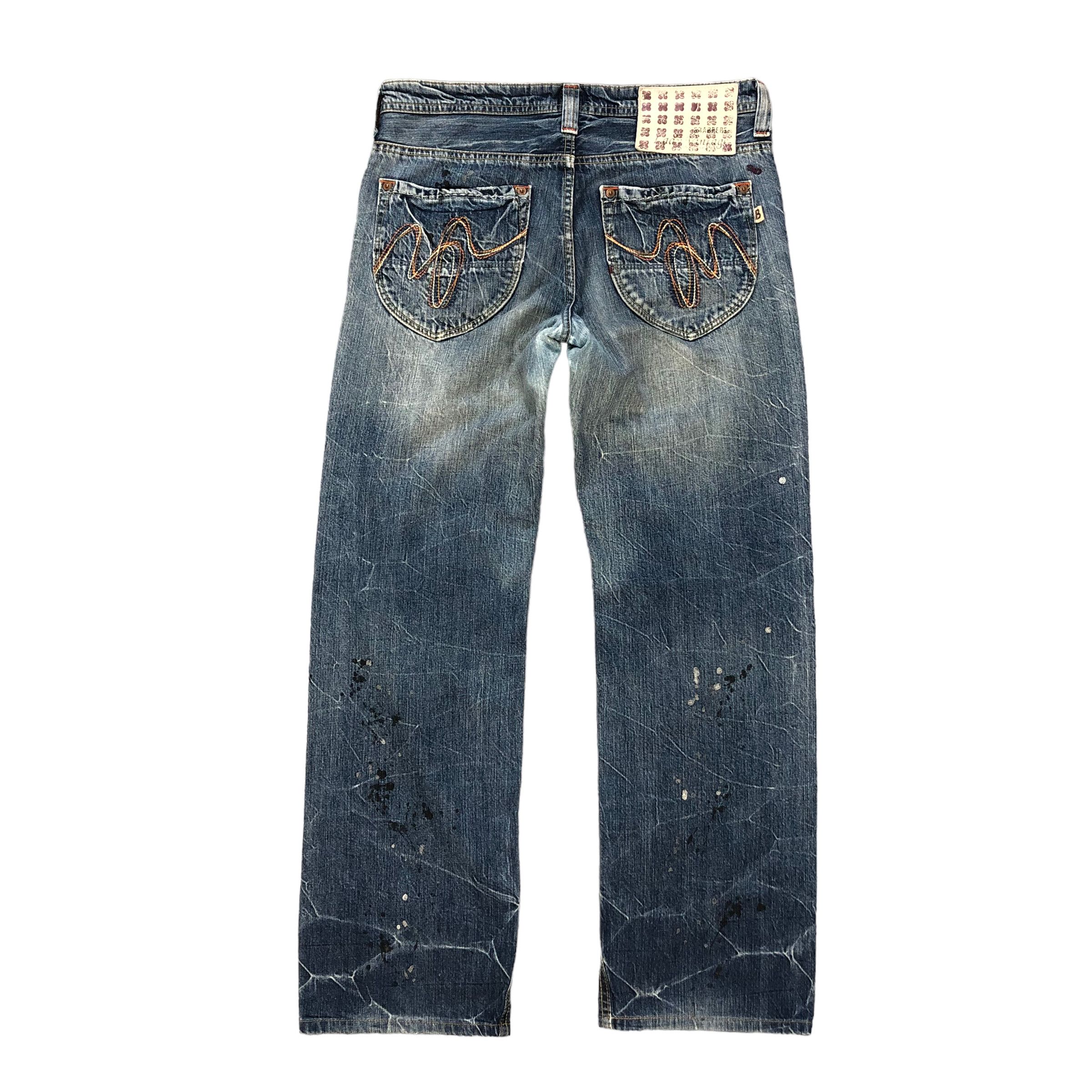 Japanese Brand BRAPPERS LADY VINTAGE 1987 TRASHED DISTRESS JEANS #6127-220 Size 34" / US 12 / IT 48 - 13 Thumbnail