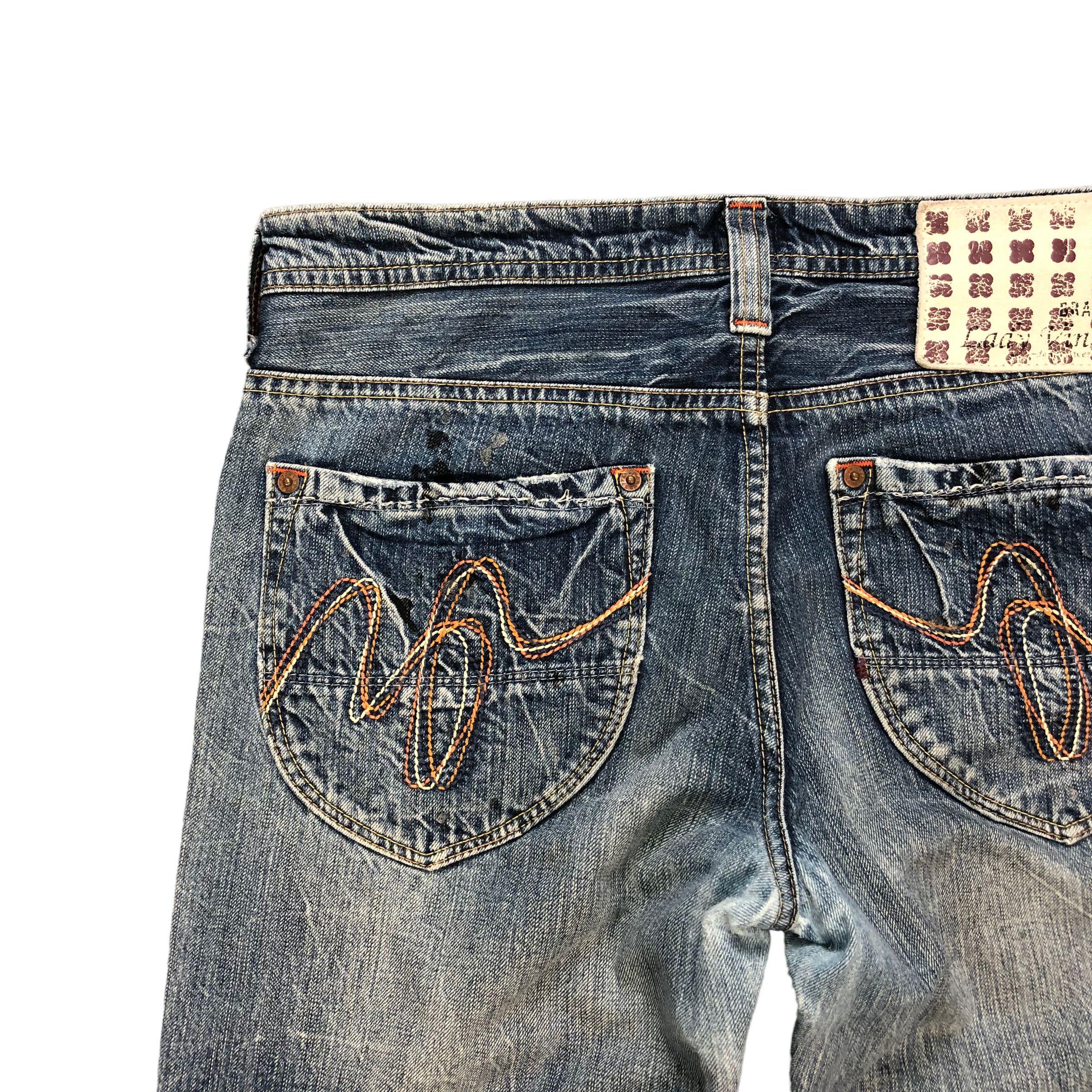 Japanese Brand BRAPPERS LADY VINTAGE 1987 TRASHED DISTRESS JEANS #6127-220 Size 34" / US 12 / IT 48 - 14 Thumbnail