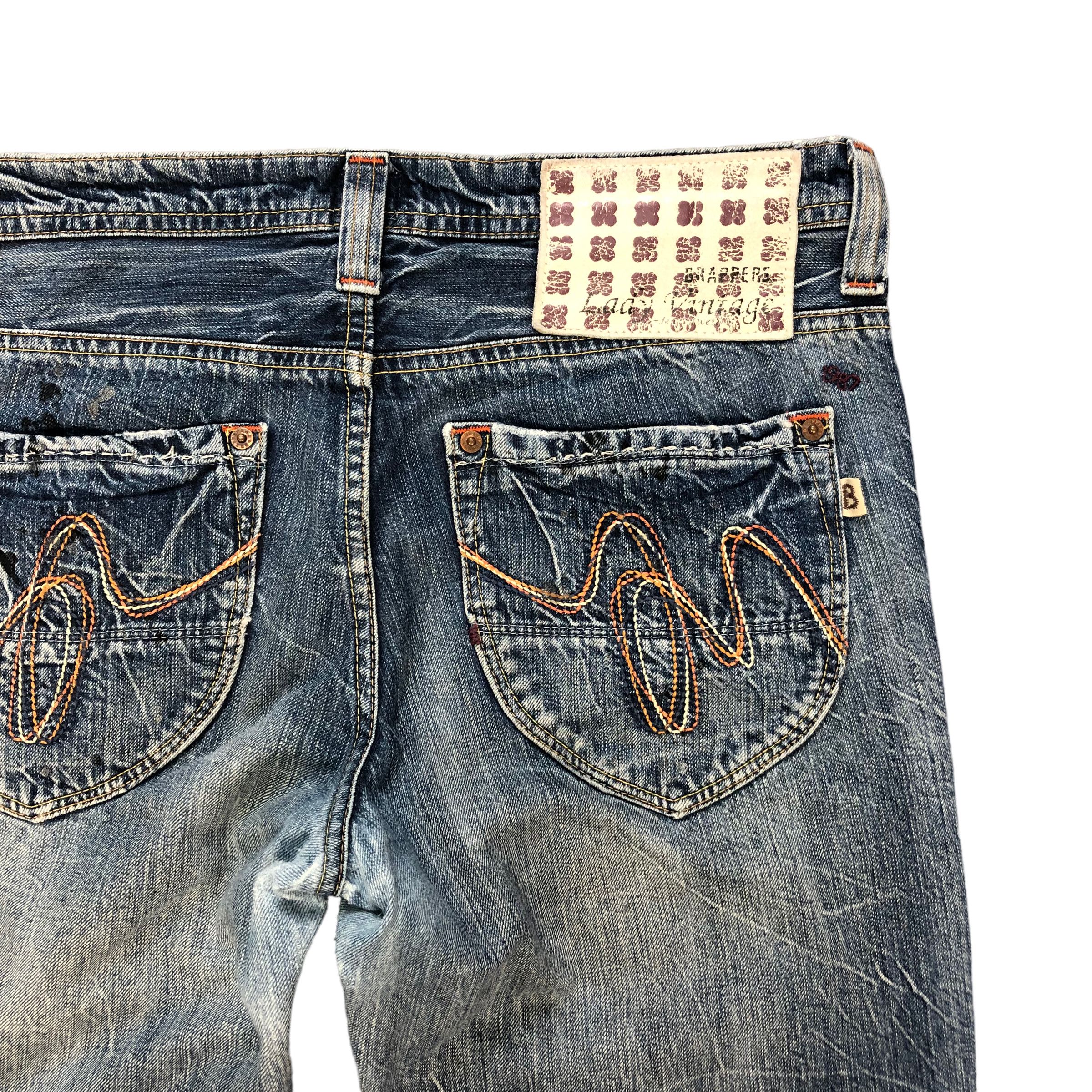 Japanese Brand BRAPPERS LADY VINTAGE 1987 TRASHED DISTRESS JEANS #6127-220 Size 34" / US 12 / IT 48 - 15 Thumbnail