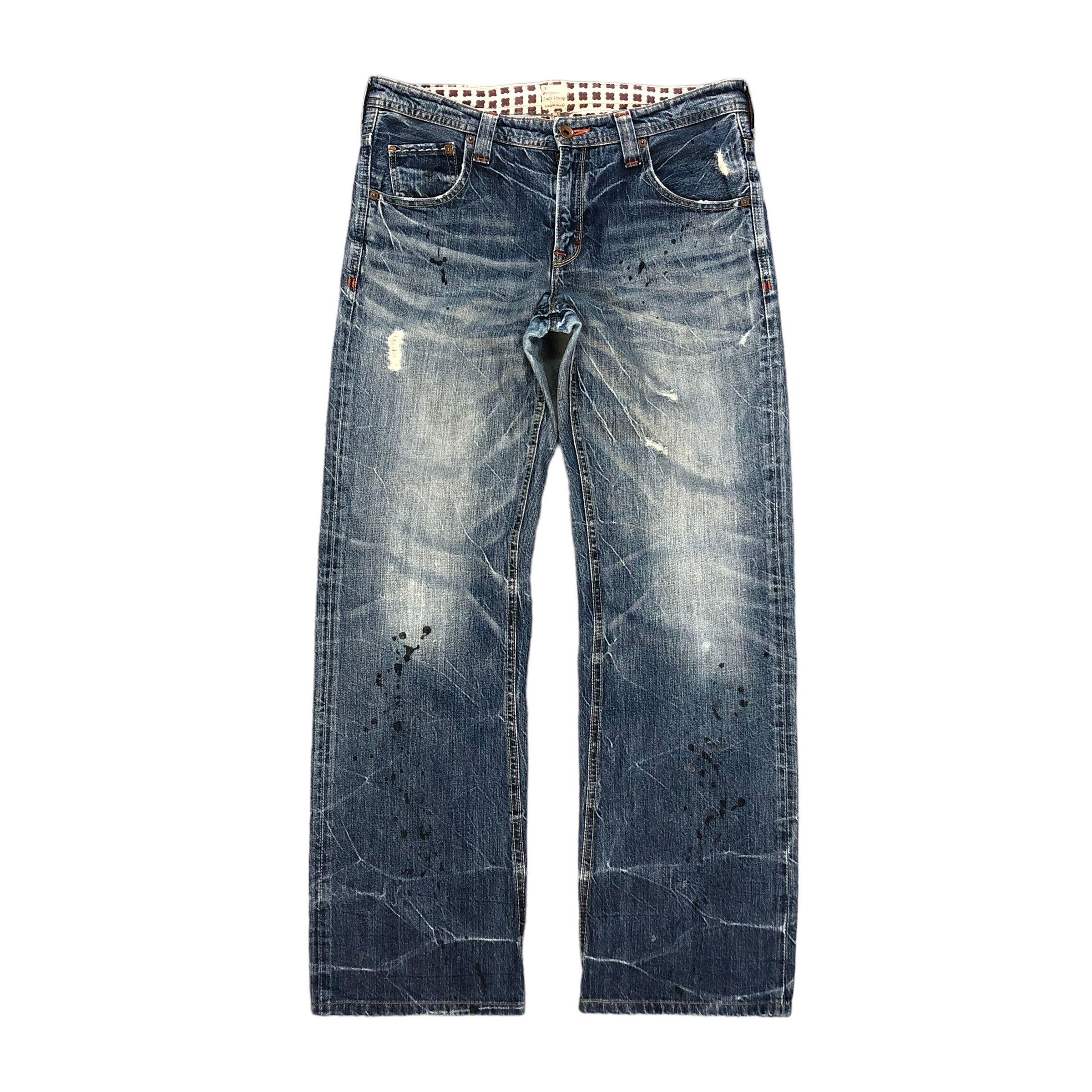 Japanese Brand BRAPPERS LADY VINTAGE 1987 TRASHED DISTRESS JEANS #6127-220 Size 34" / US 12 / IT 48 - 1 Thumbnail