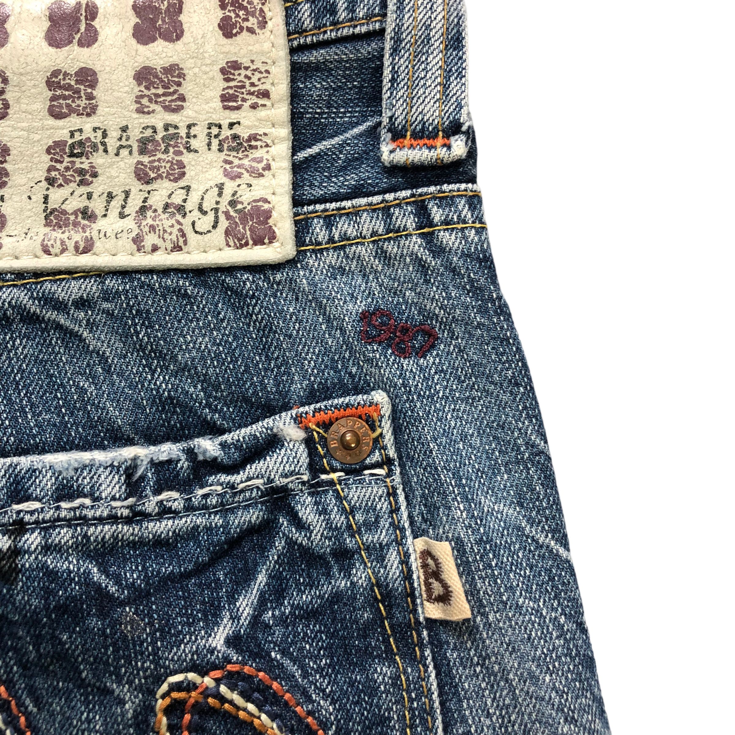 Japanese Brand BRAPPERS LADY VINTAGE 1987 TRASHED DISTRESS JEANS #6127-220 Size 34" / US 12 / IT 48 - 17 Thumbnail