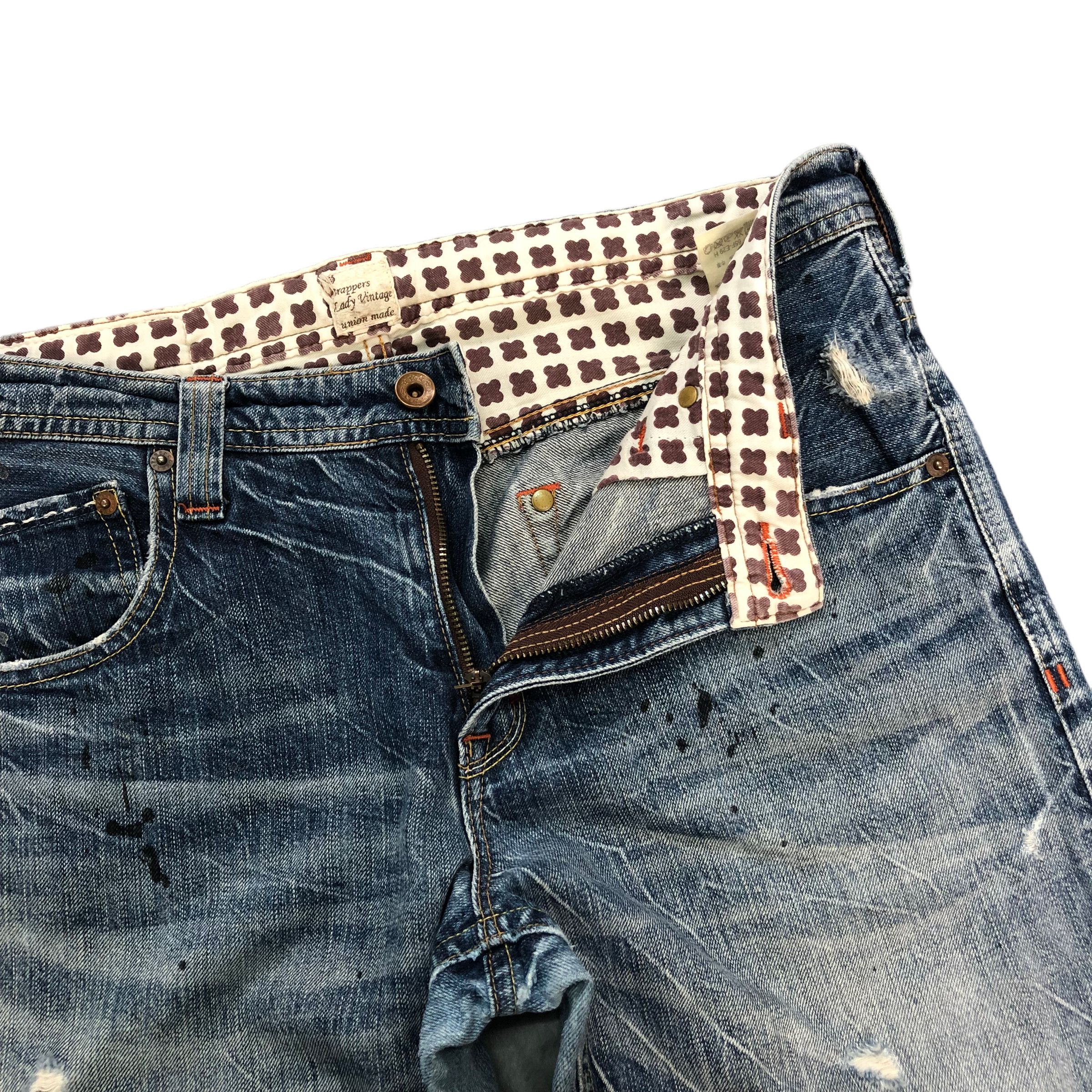Japanese Brand BRAPPERS LADY VINTAGE 1987 TRASHED DISTRESS JEANS #6127-220 Size 34" / US 12 / IT 48 - 7 Thumbnail