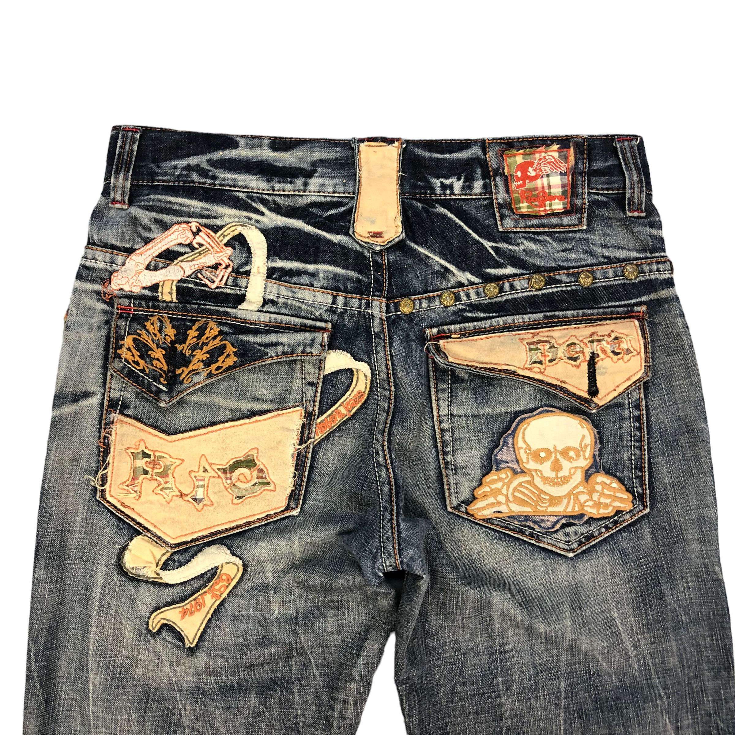 Japanese Brand RIOBERA JEANS JAPAN TRASHED DISTRESS DENIM PANT #6125-220 Size US 34 / EU 50 - 18 Thumbnail