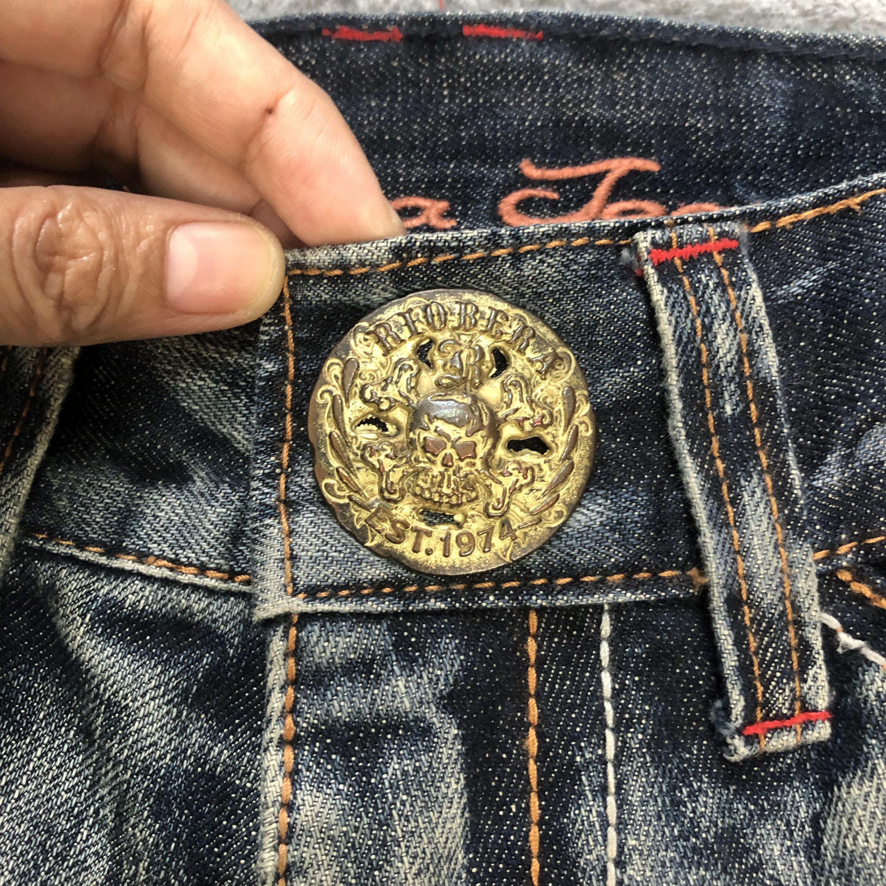 Japanese Brand RIOBERA JEANS JAPAN TRASHED DISTRESS DENIM PANT #6125-220 Size US 34 / EU 50 - 7 Thumbnail