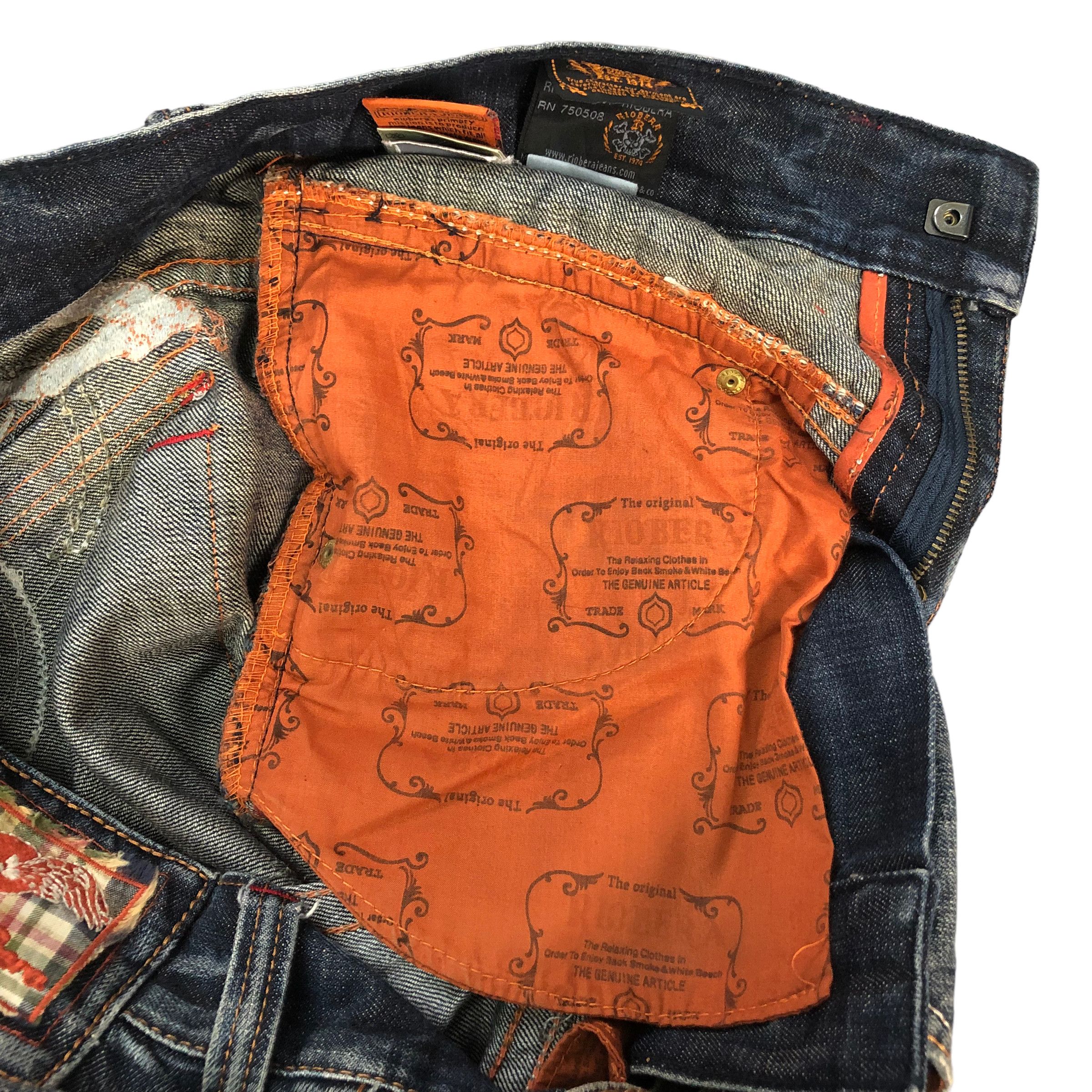 Japanese Brand RIOBERA JEANS JAPAN TRASHED DISTRESS DENIM PANT #6125-220 Size US 34 / EU 50 - 12 Thumbnail
