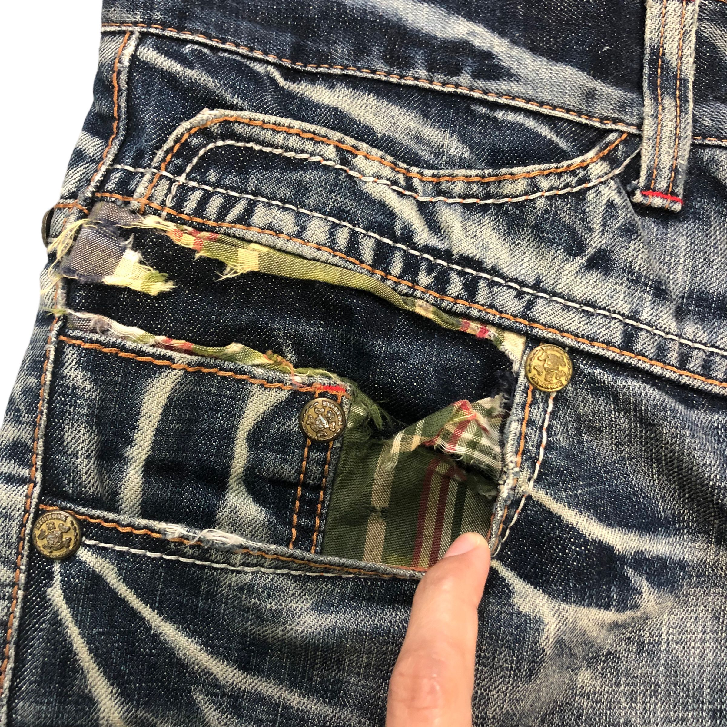 Japanese Brand RIOBERA JEANS JAPAN TRASHED DISTRESS DENIM PANT #6125-220 Size US 34 / EU 50 - 4 Thumbnail