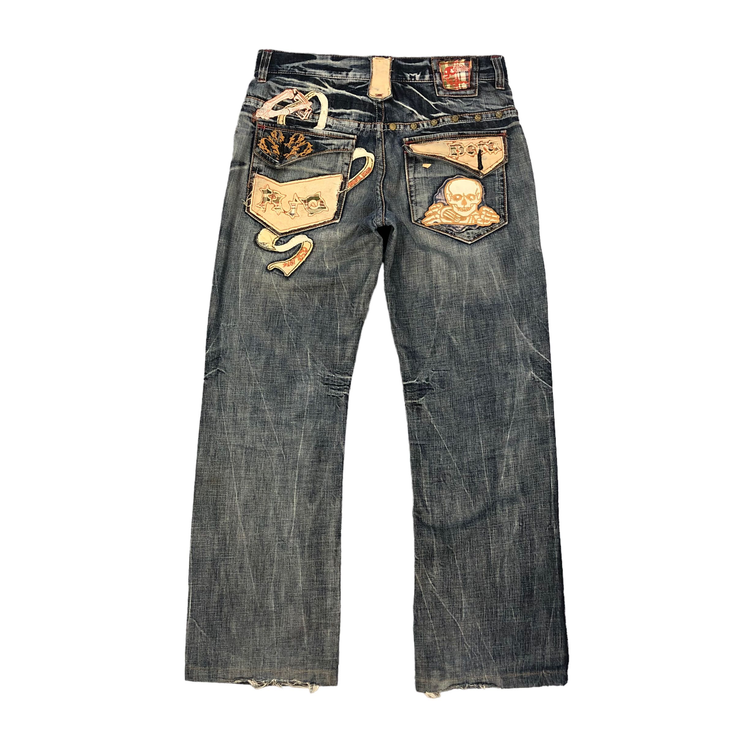 Japanese Brand RIOBERA JEANS JAPAN TRASHED DISTRESS DENIM PANT #6125-220 Size US 34 / EU 50 - 17 Thumbnail