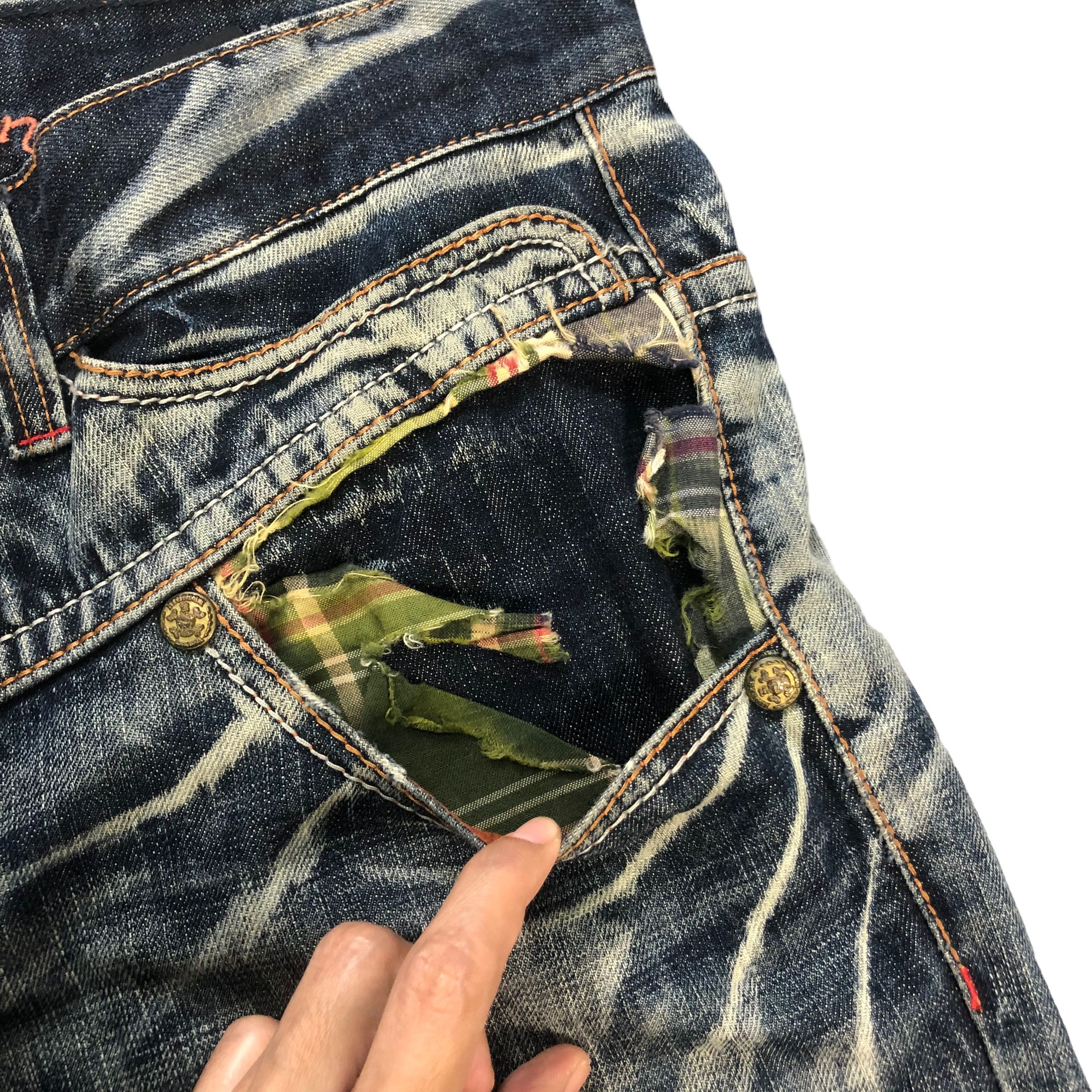Japanese Brand RIOBERA JEANS JAPAN TRASHED DISTRESS DENIM PANT #6125-220 Size US 34 / EU 50 - 6 Thumbnail