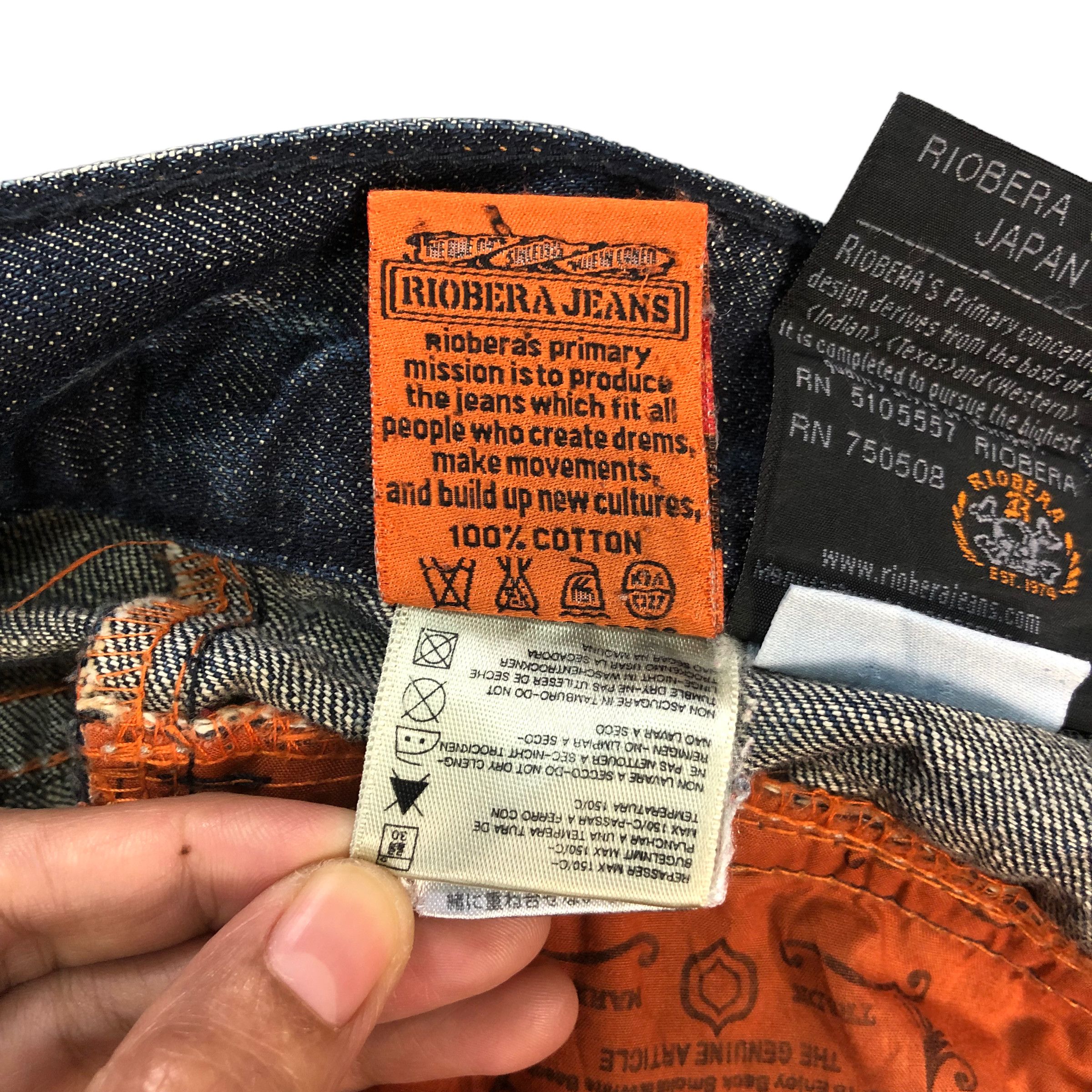Japanese Brand RIOBERA JEANS JAPAN TRASHED DISTRESS DENIM PANT #6125-220 Size US 34 / EU 50 - 14 Thumbnail