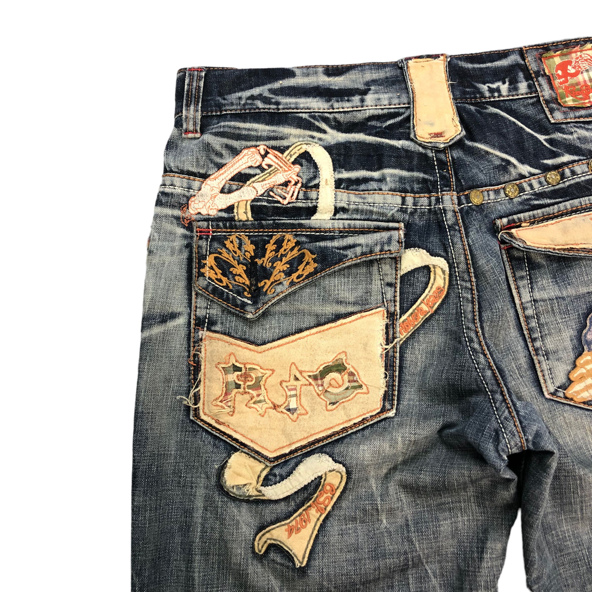 Japanese Brand RIOBERA JEANS JAPAN TRASHED DISTRESS DENIM PANT #6125-220 Size US 34 / EU 50 - 19 Thumbnail