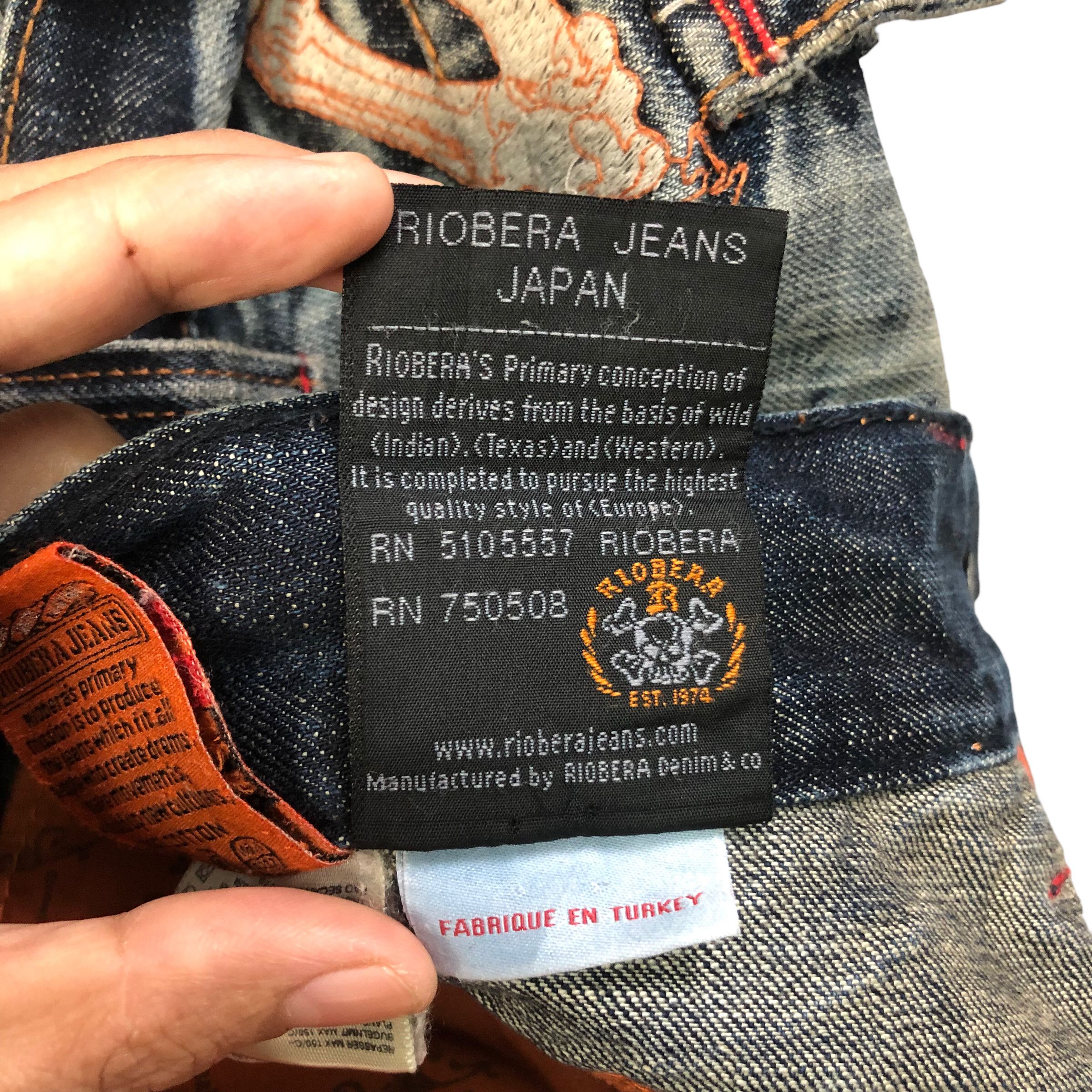Japanese Brand RIOBERA JEANS JAPAN TRASHED DISTRESS DENIM PANT #6125-220 Size US 34 / EU 50 - 16 Thumbnail