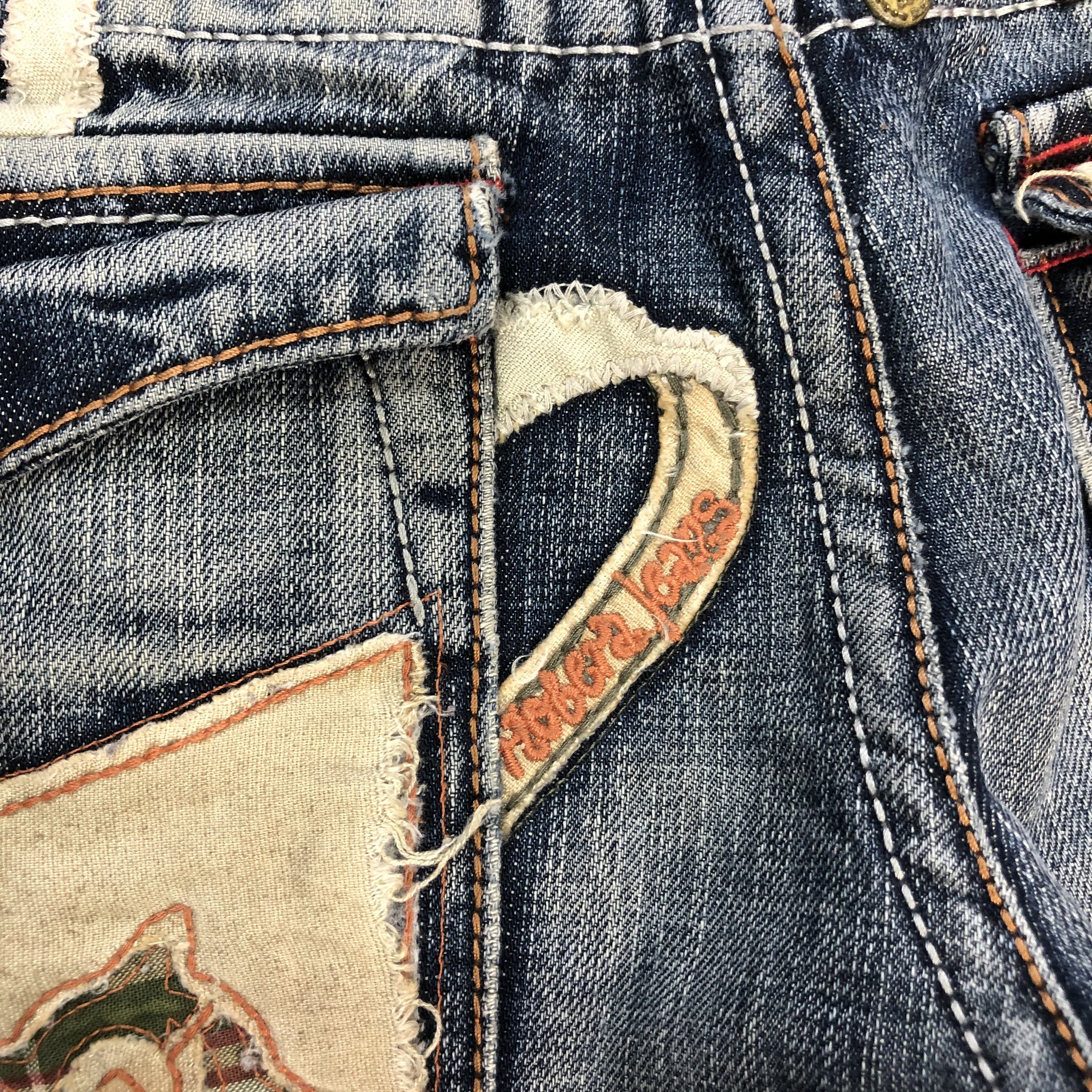 Japanese Brand RIOBERA JEANS JAPAN TRASHED DISTRESS DENIM PANT #6125-220 Size US 34 / EU 50 - 20 Thumbnail