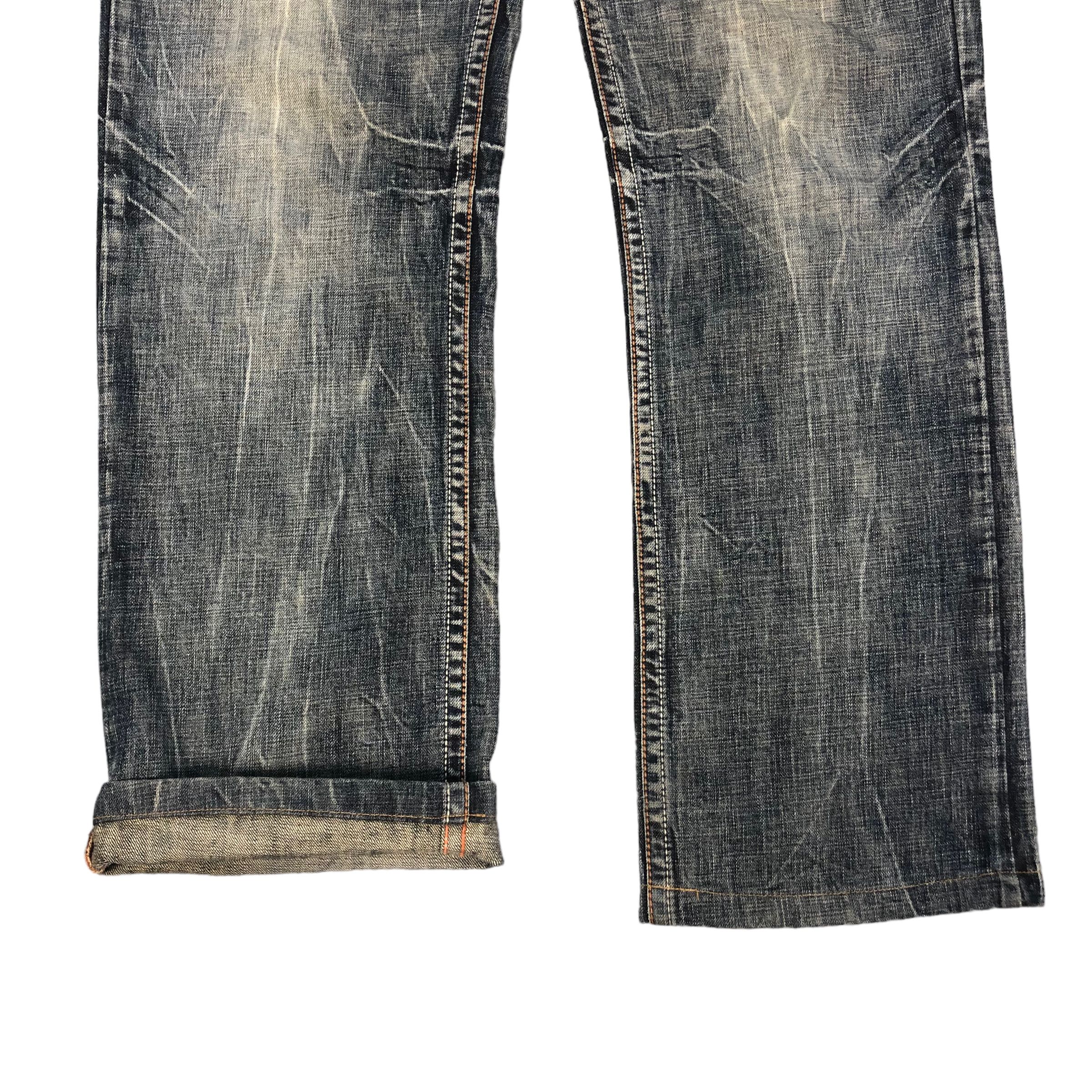 Japanese Brand RIOBERA JEANS JAPAN TRASHED DISTRESS DENIM PANT #6125-220 Size US 34 / EU 50 - 10 Thumbnail