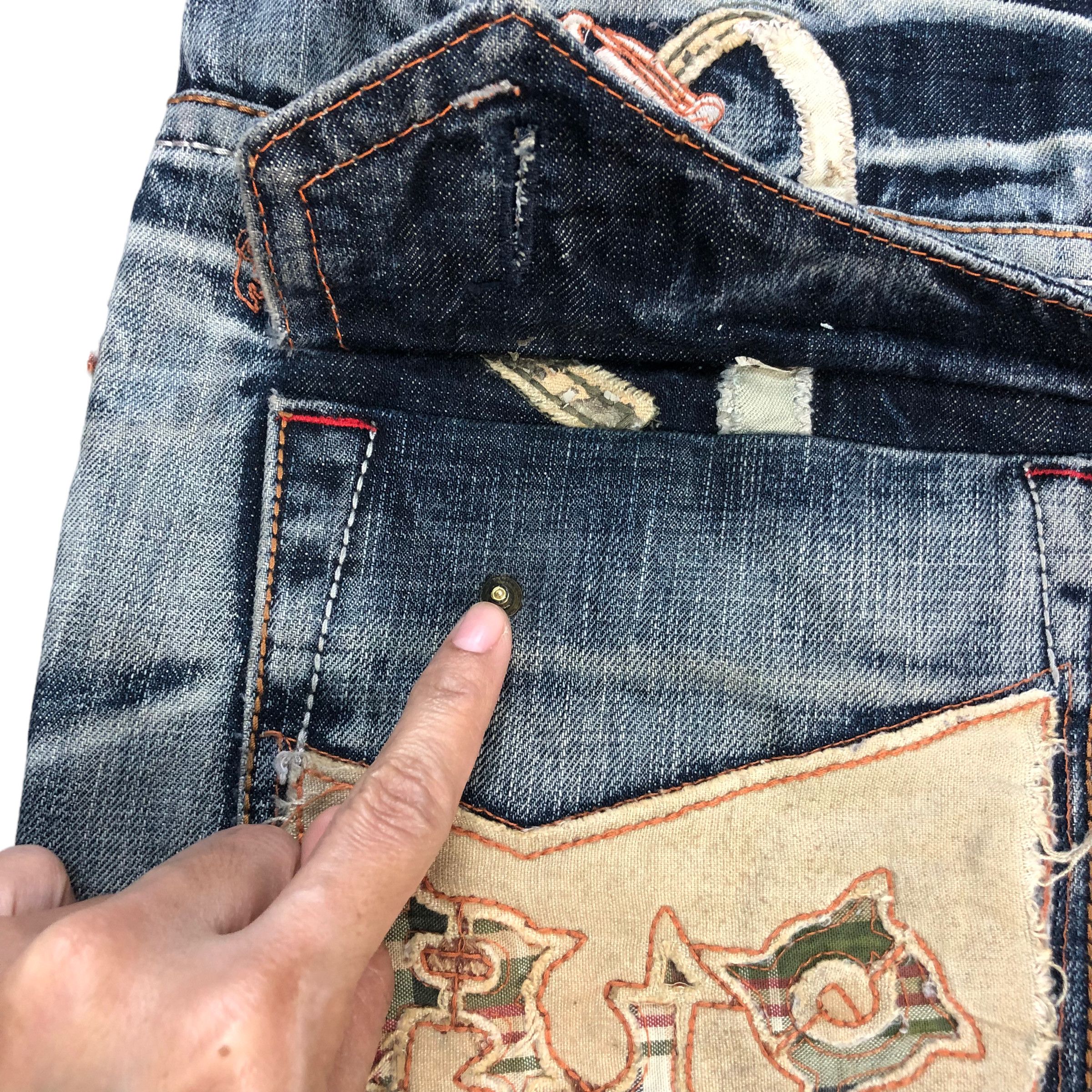 Japanese Brand RIOBERA JEANS JAPAN TRASHED DISTRESS DENIM PANT #6125-220 Size US 34 / EU 50 - 22 Thumbnail