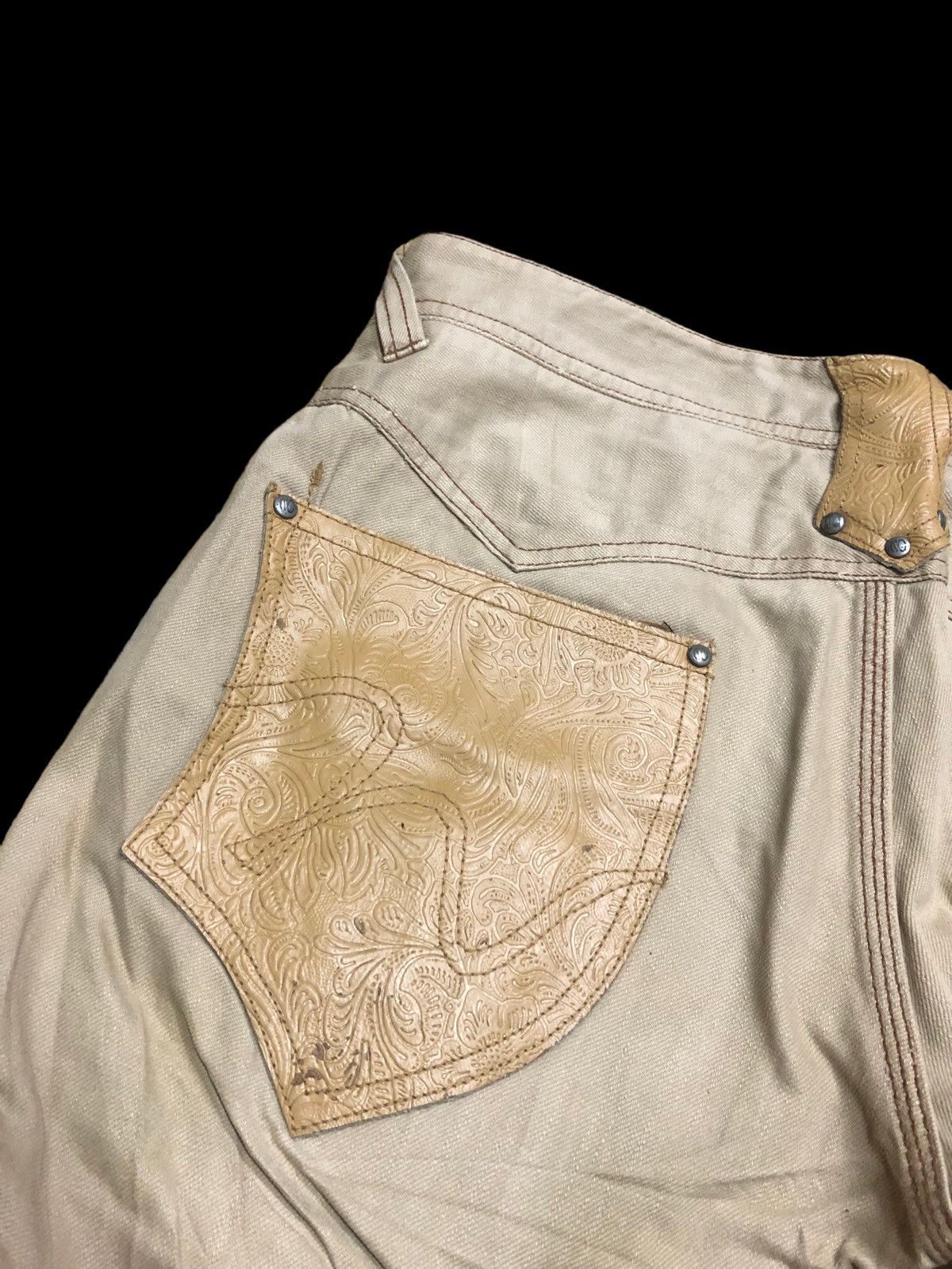 Japanese Brand NICOLE CLUB FOR MEN LEATHER BACK POCKET PANT Size US 32 / EU 48 - 5 Thumbnail