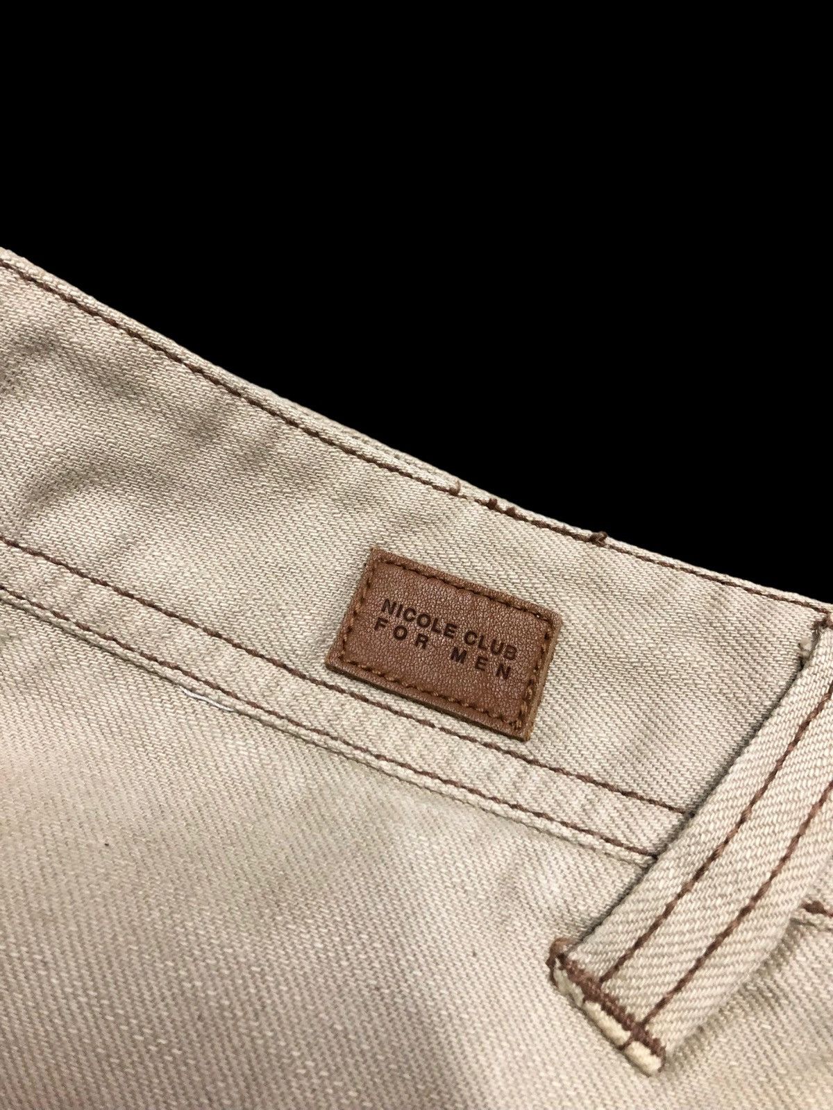 Japanese Brand NICOLE CLUB FOR MEN LEATHER BACK POCKET PANT Size US 32 / EU 48 - 2 Thumbnail