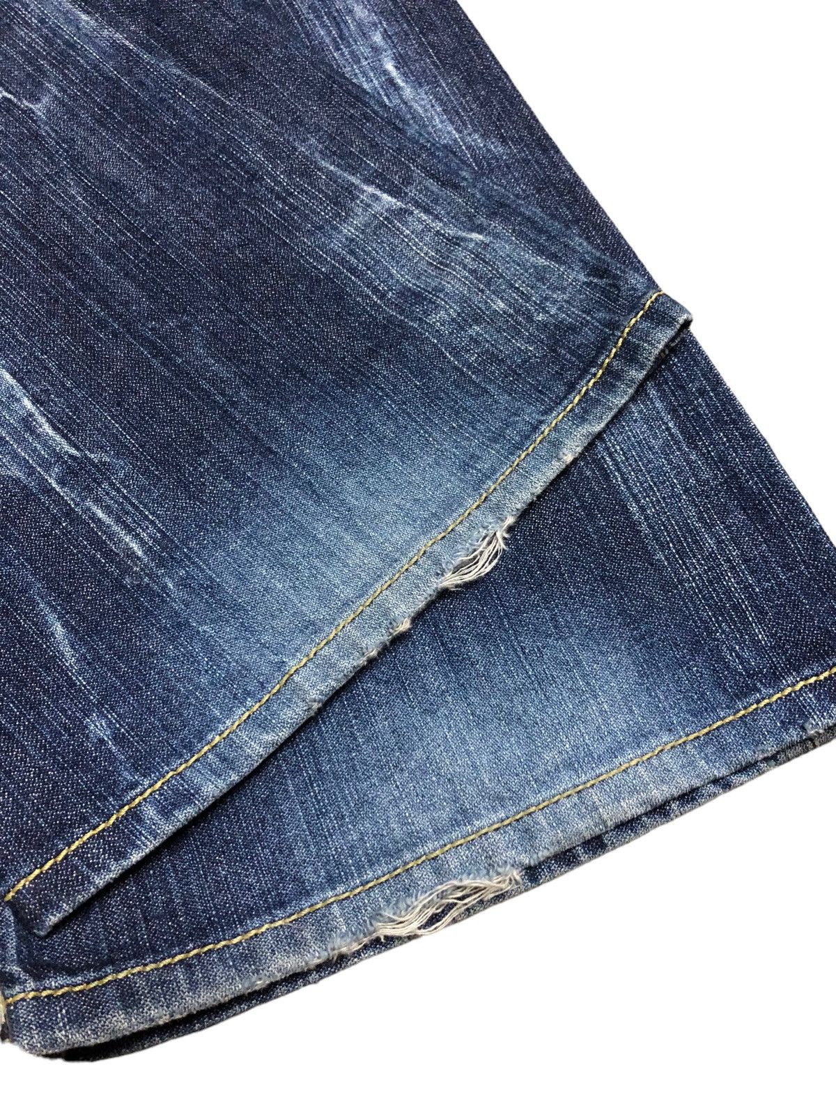 If Six Was Nine FLARED⚡️⚡️GENOESE WASHED BLUE LEATHER BUCKLE BACK Size US 32 / EU 48 - 6 Thumbnail