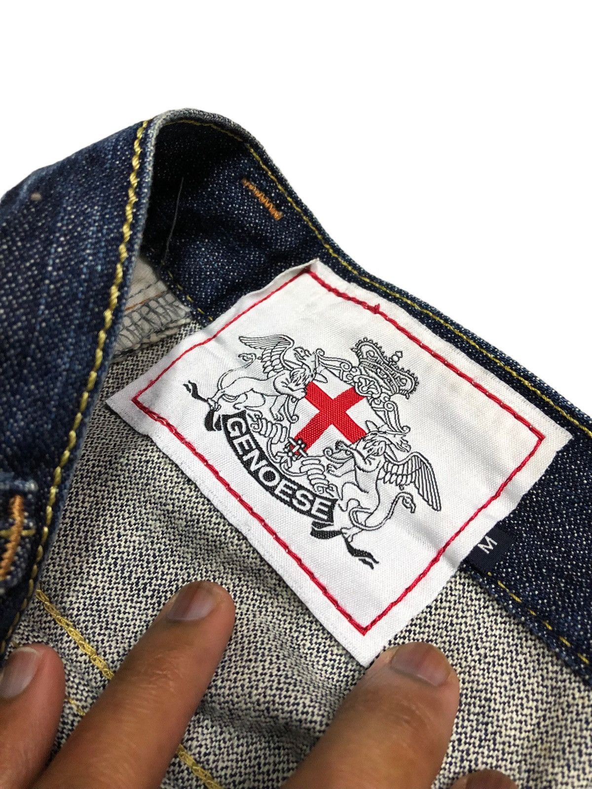 If Six Was Nine FLARED⚡️⚡️GENOESE WASHED BLUE LEATHER BUCKLE BACK Size US 32 / EU 48 - 5 Thumbnail